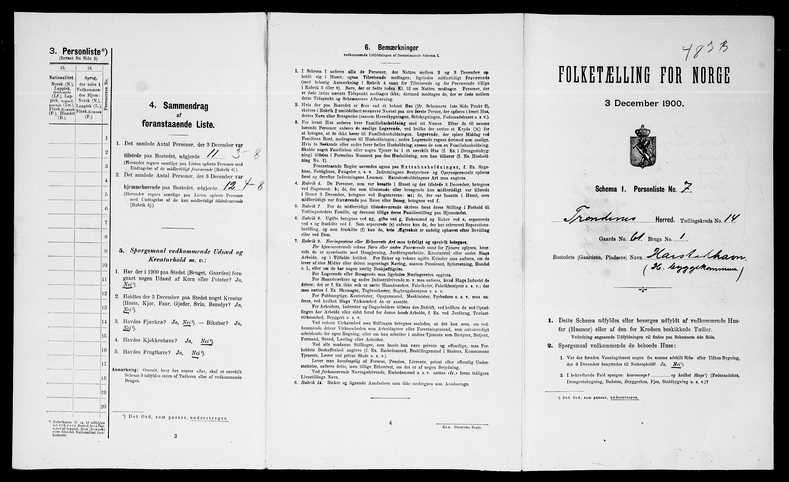 SATØ, 1900 census for Trondenes, 1900, p. 1665