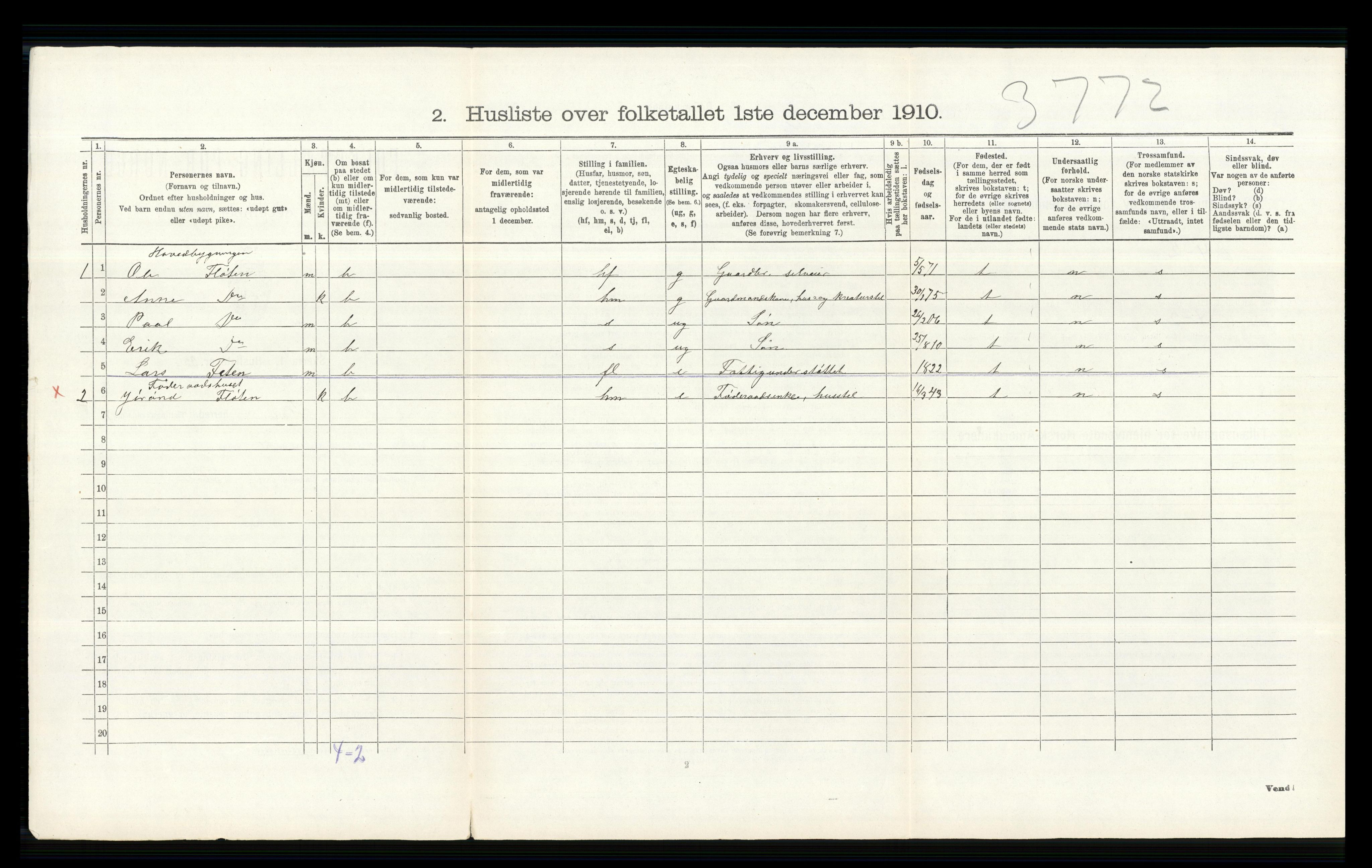 RA, 1910 census for Hol, 1910, p. 600