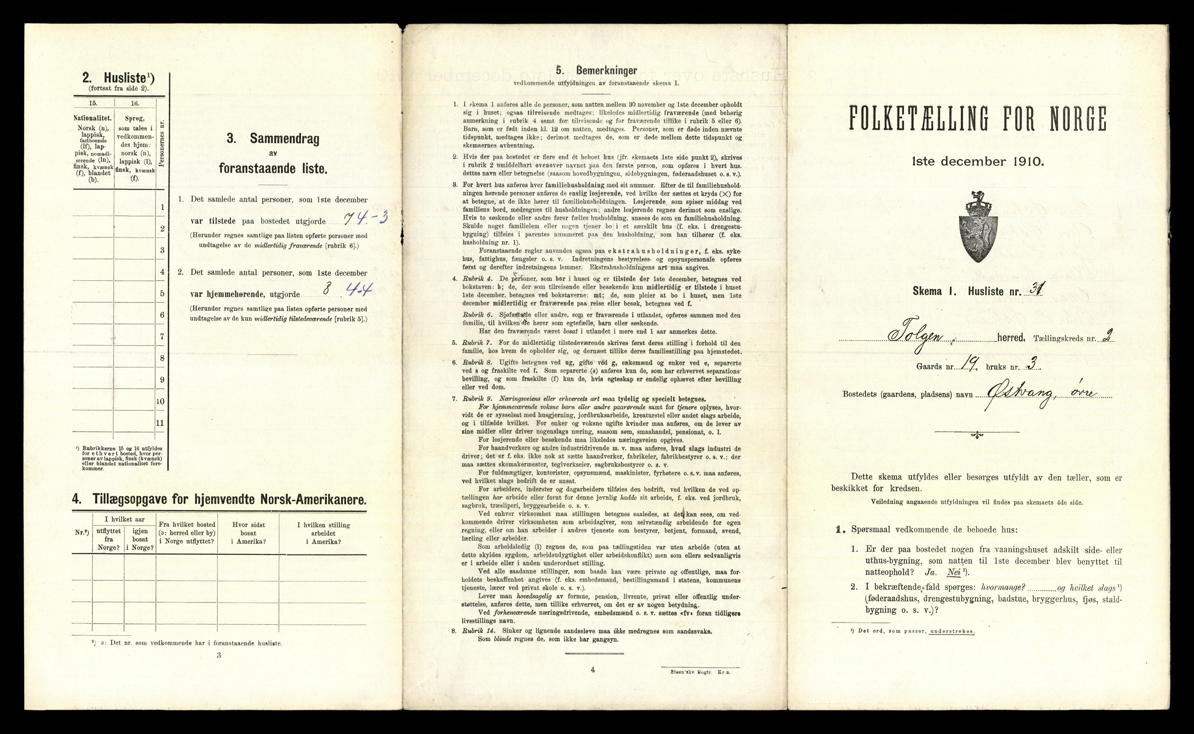 RA, 1910 census for Tolga, 1910, p. 200