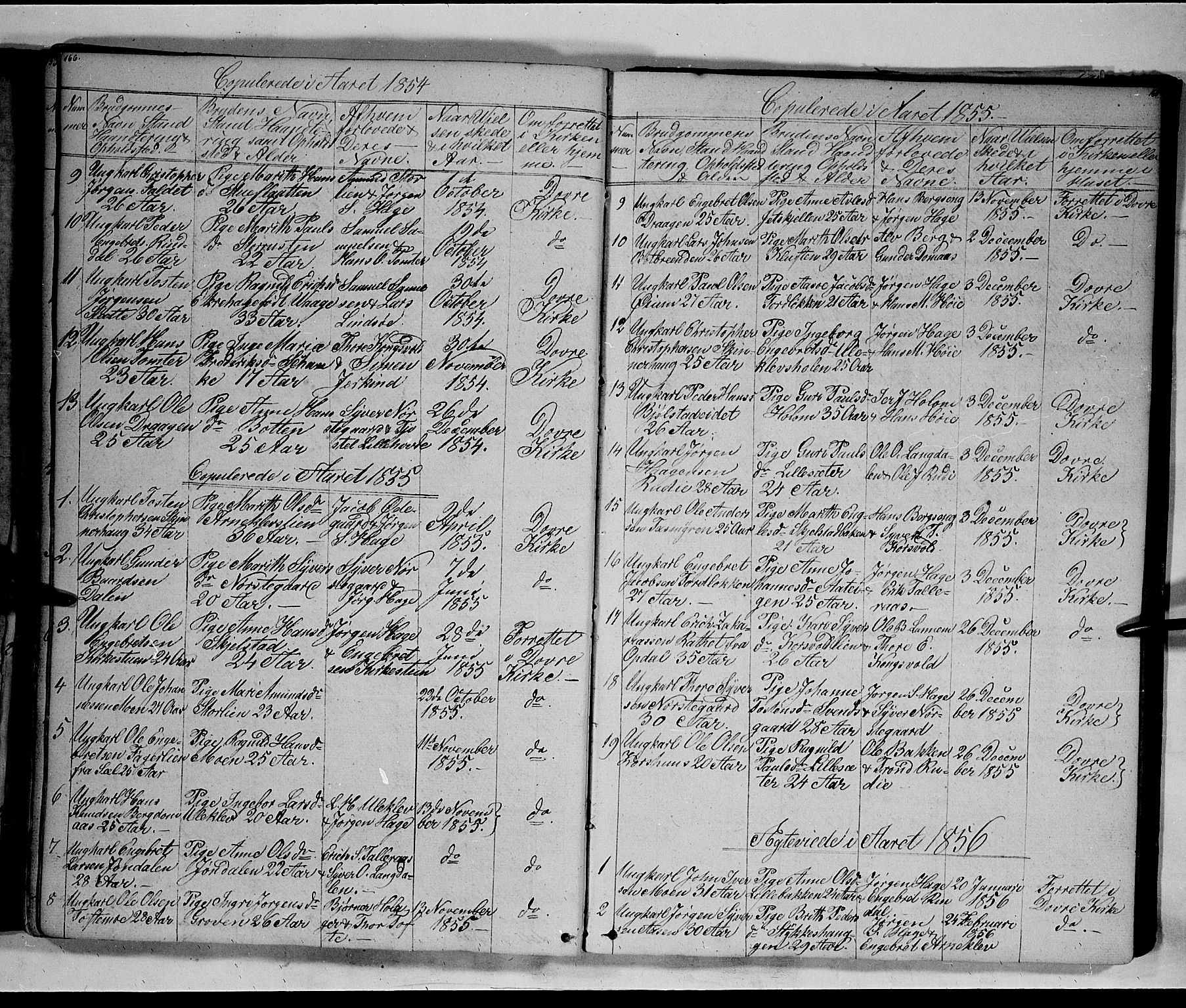 Lesja prestekontor, SAH/PREST-068/H/Ha/Hab/L0003: Parish register (copy) no. 3, 1842-1862, p. 166-167