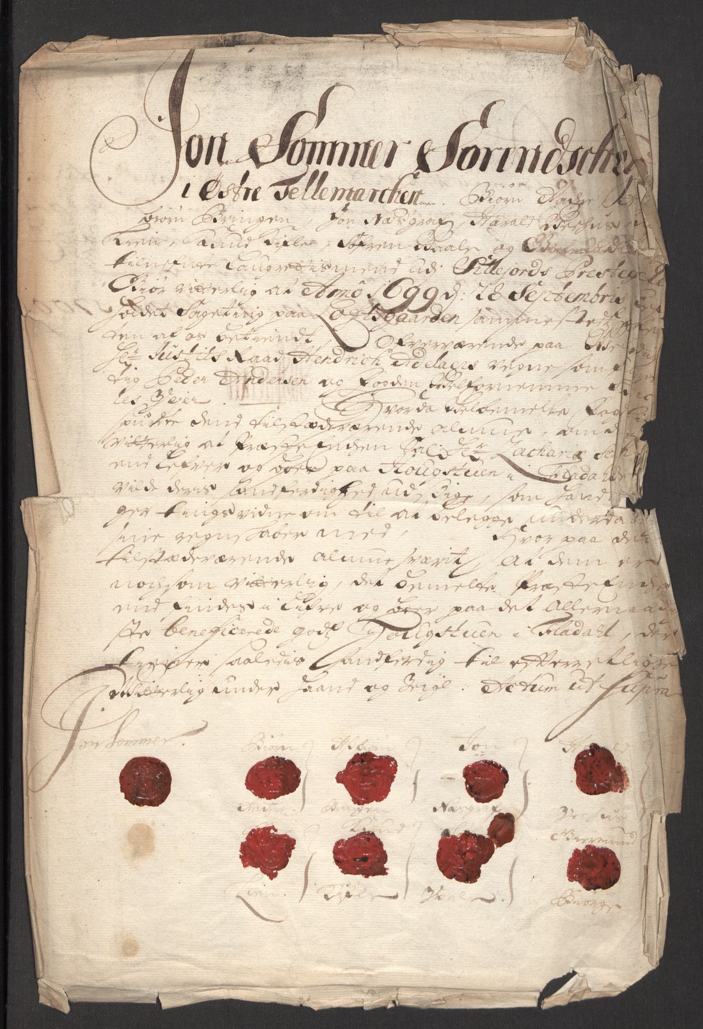 Rentekammeret inntil 1814, Reviderte regnskaper, Fogderegnskap, RA/EA-4092/R36/L2101: Fogderegnskap Øvre og Nedre Telemark og Bamble, 1699, p. 255