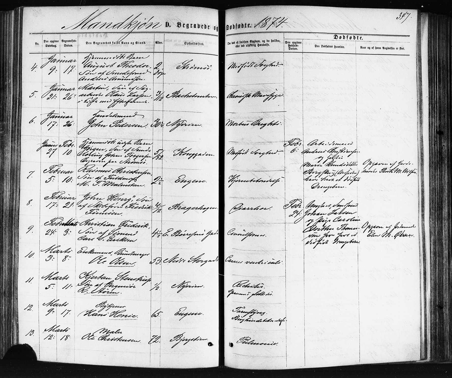 Bragernes kirkebøker, AV/SAKO-A-6/F/Fb/L0004: Parish register (official) no. II 4, 1869-1875, p. 347