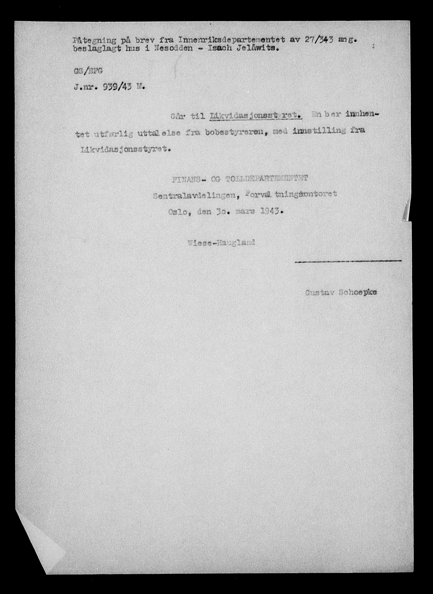 Justisdepartementet, Tilbakeføringskontoret for inndratte formuer, AV/RA-S-1564/H/Hc/Hcc/L0948: --, 1945-1947, p. 256