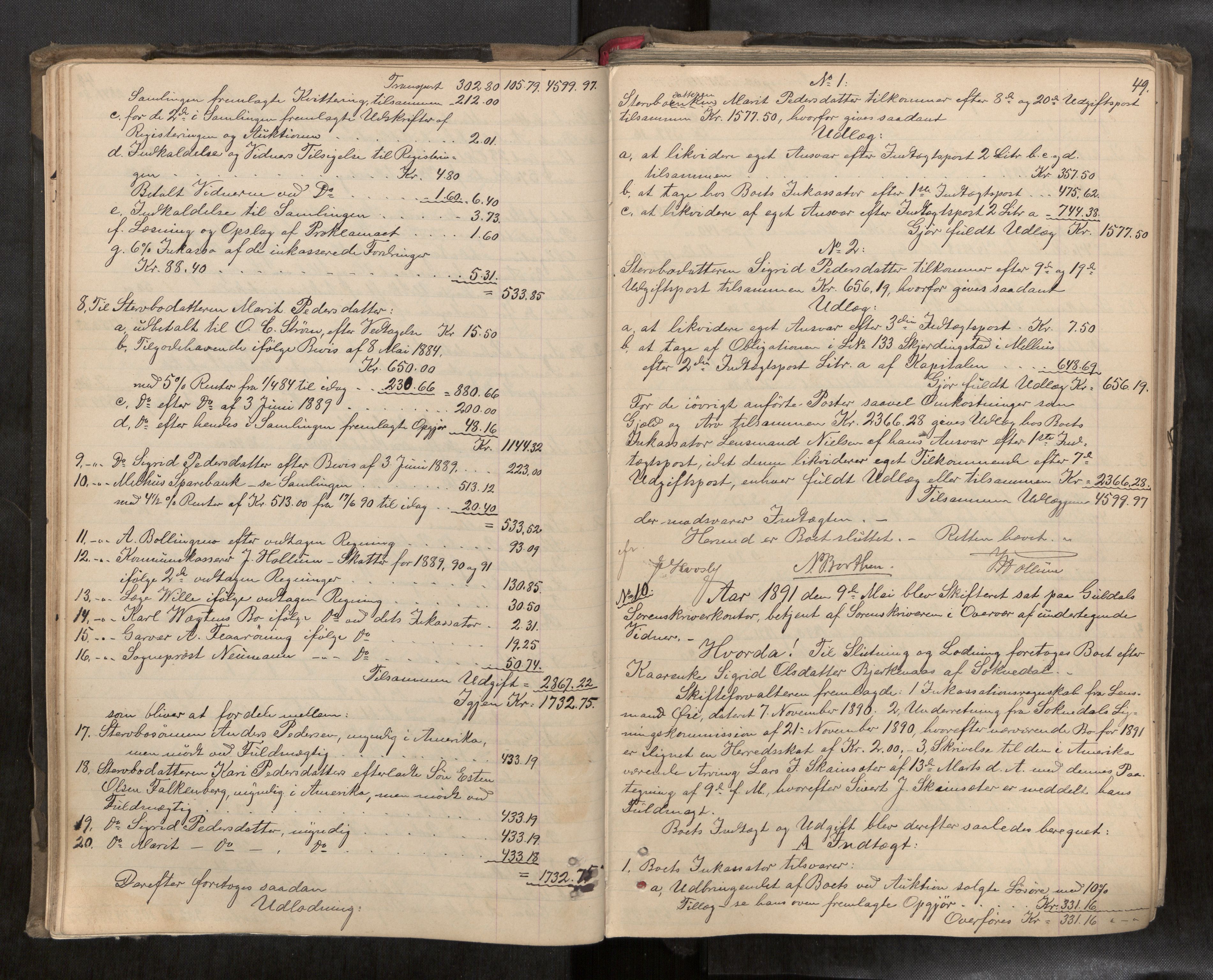Gauldal sorenskriveri, AV/SAT-A-0014/1/3/3A/L0015: Skifteslutningsprotokoll  2, 1889-1902, p. 49