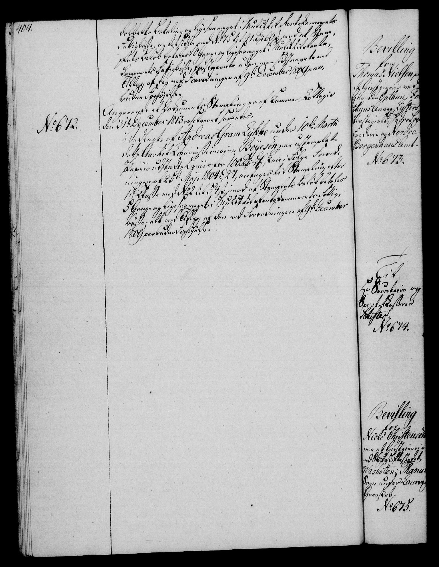 Rentekammeret, Kammerkanselliet, RA/EA-3111/G/Gg/Gga/L0020: Norsk ekspedisjonsprotokoll med register (merket RK 53.20), 1811-1814, p. 404