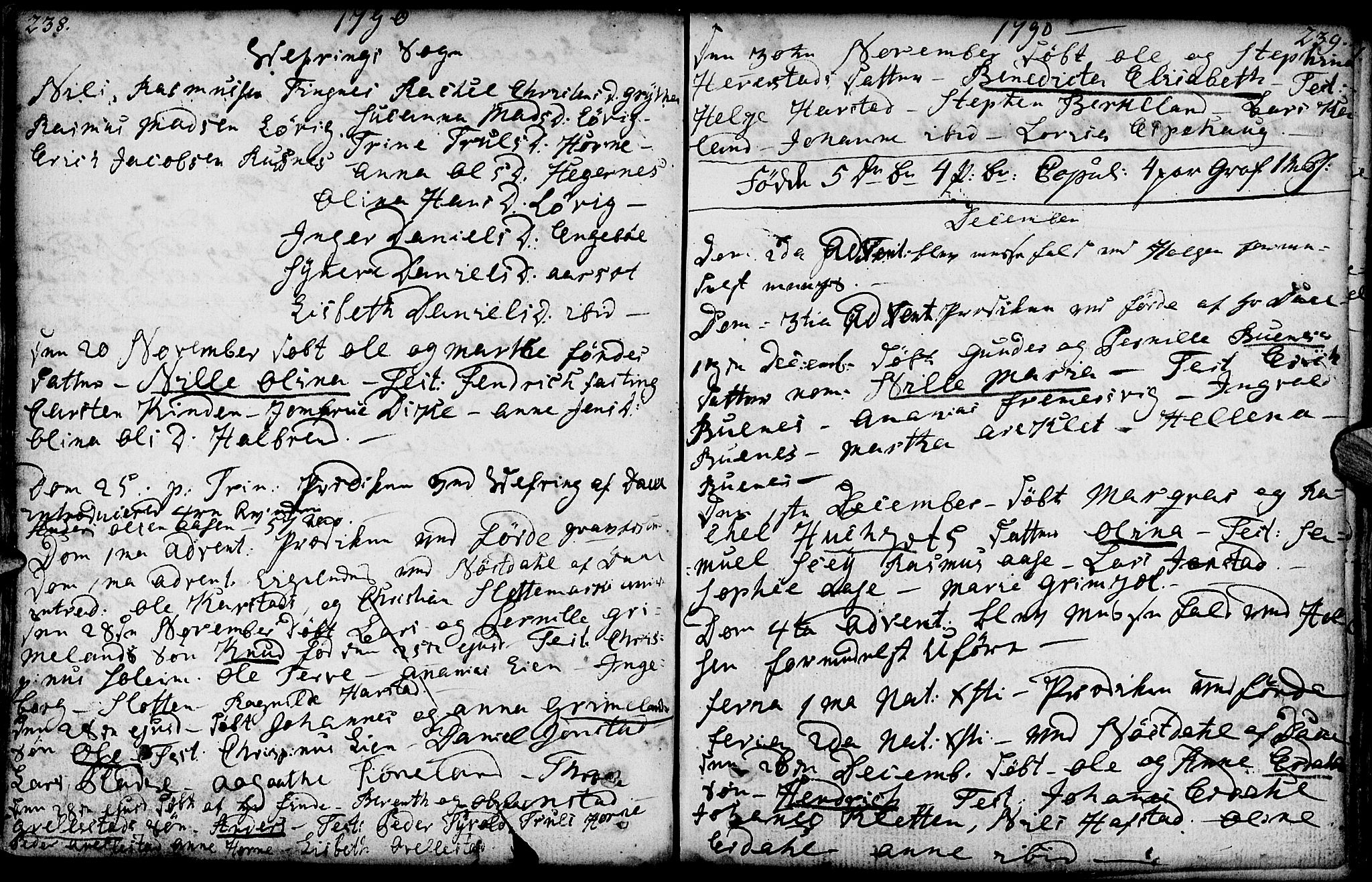 Førde sokneprestembete, AV/SAB-A-79901/H/Haa/Haaa/L0004: Parish register (official) no. A 4, 1781-1803, p. 238-239