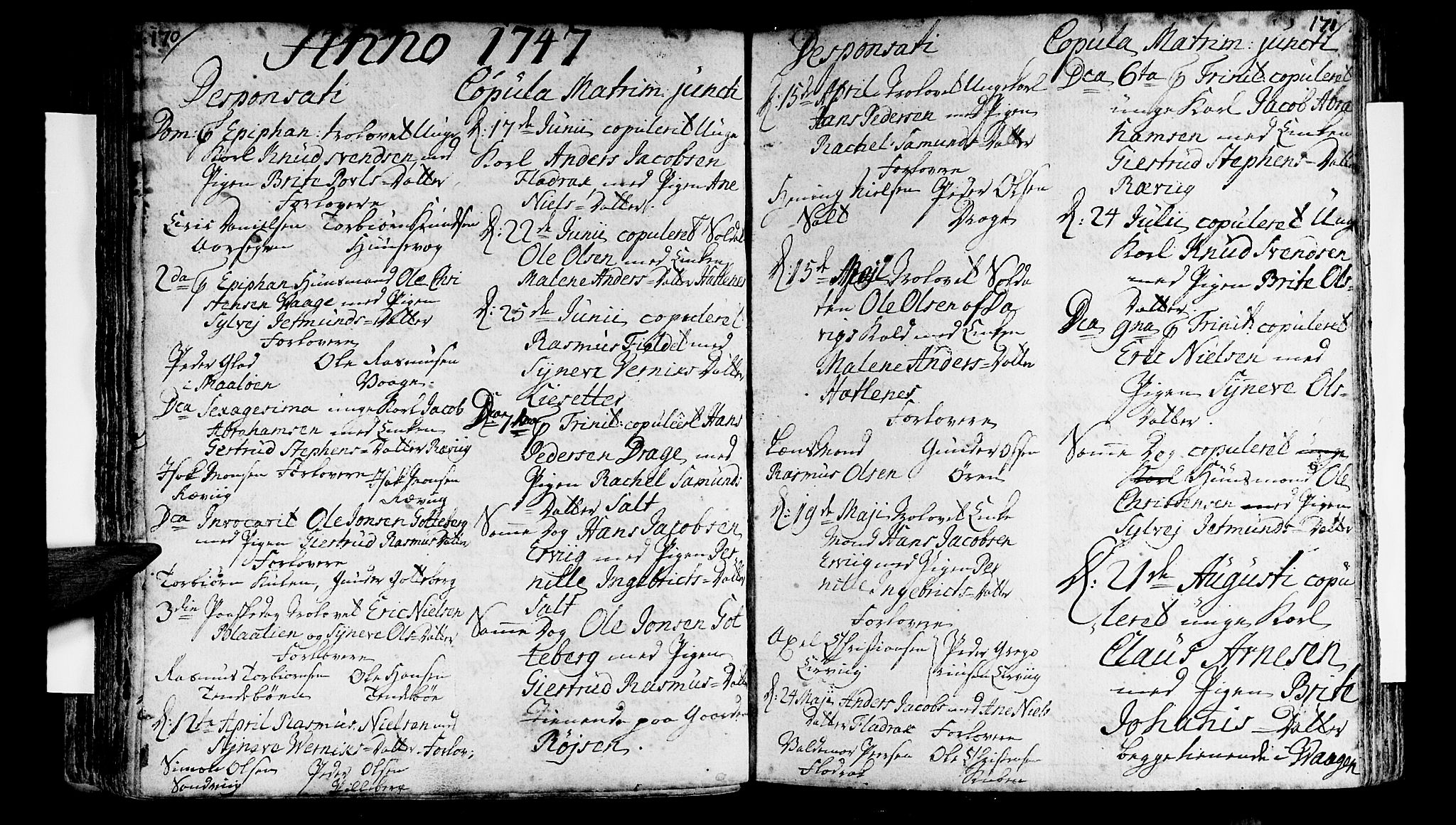 Selje sokneprestembete, AV/SAB-A-99938/H/Ha/Haa/Haaa: Parish register (official) no. A 4, 1743-1759, p. 170-171