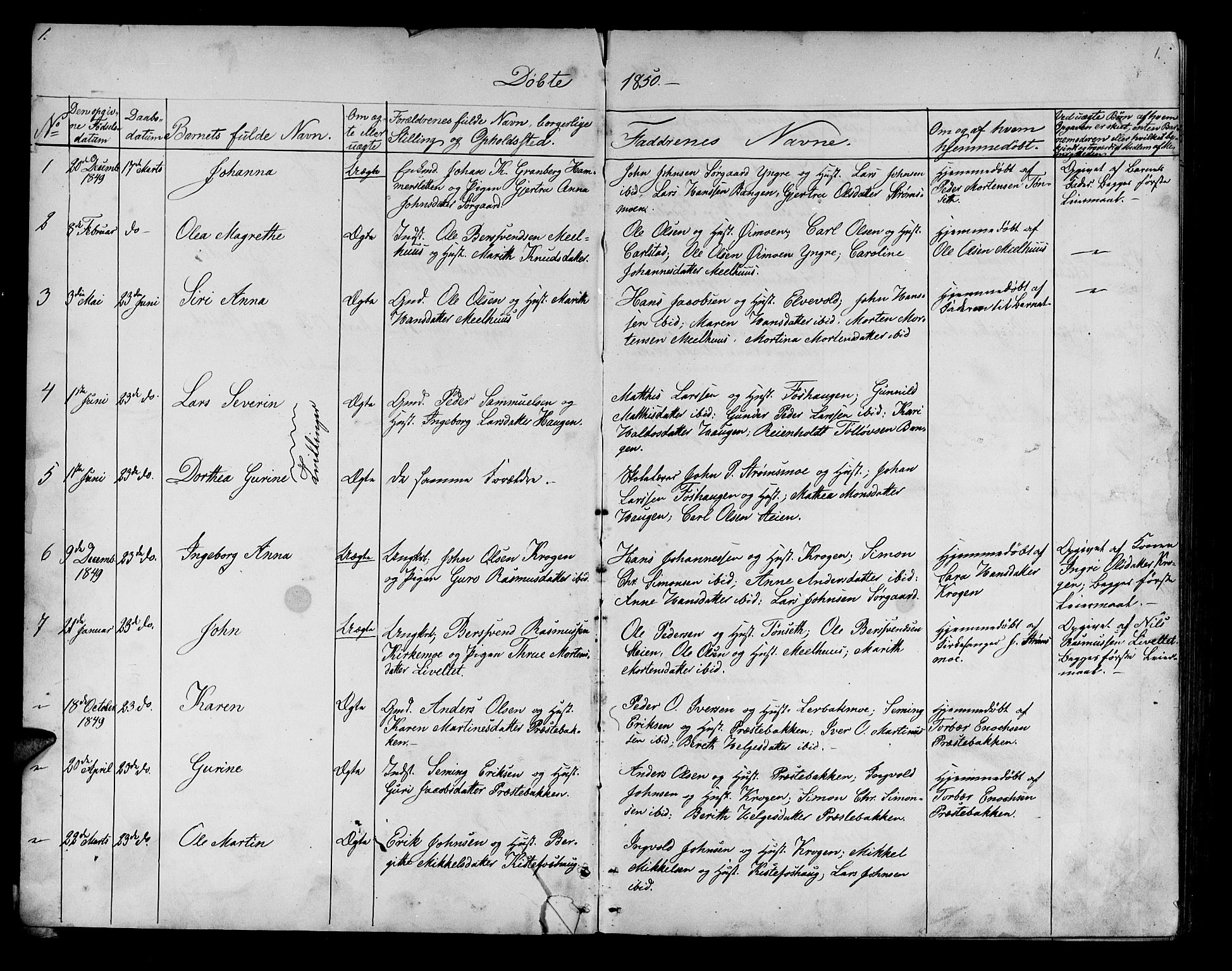 Målselv sokneprestembete, SATØ/S-1311/G/Ga/Gab/L0006klokker: Parish register (copy) no. 6, 1850-1875, p. 1
