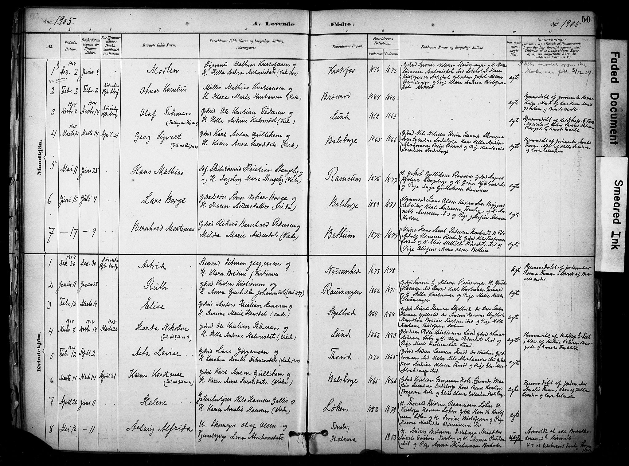 Stokke kirkebøker, SAKO/A-320/F/Fb/L0001: Parish register (official) no. II 1, 1884-1910, p. 50