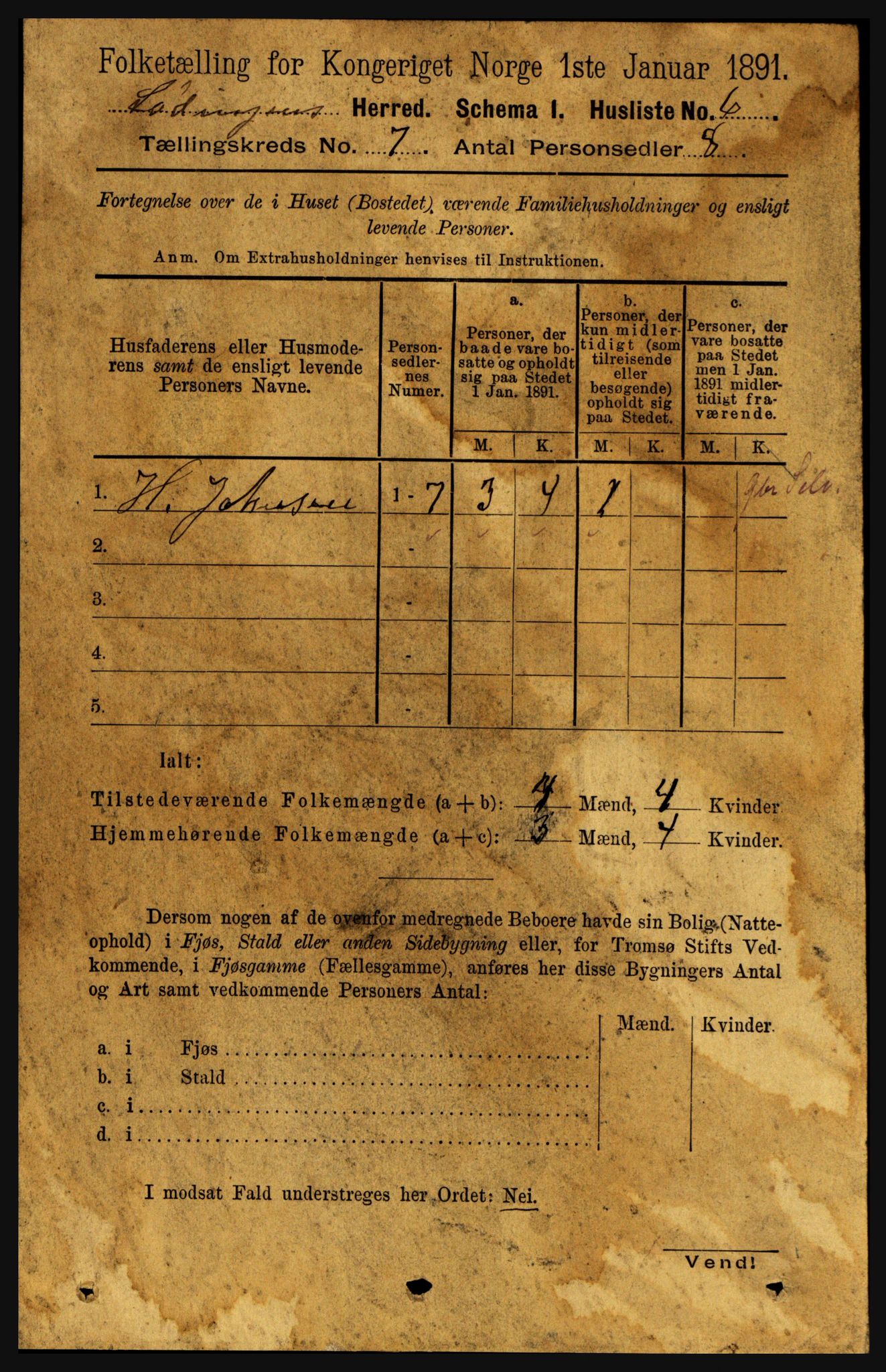 RA, 1891 census for 1851 Lødingen, 1891, p. 3272