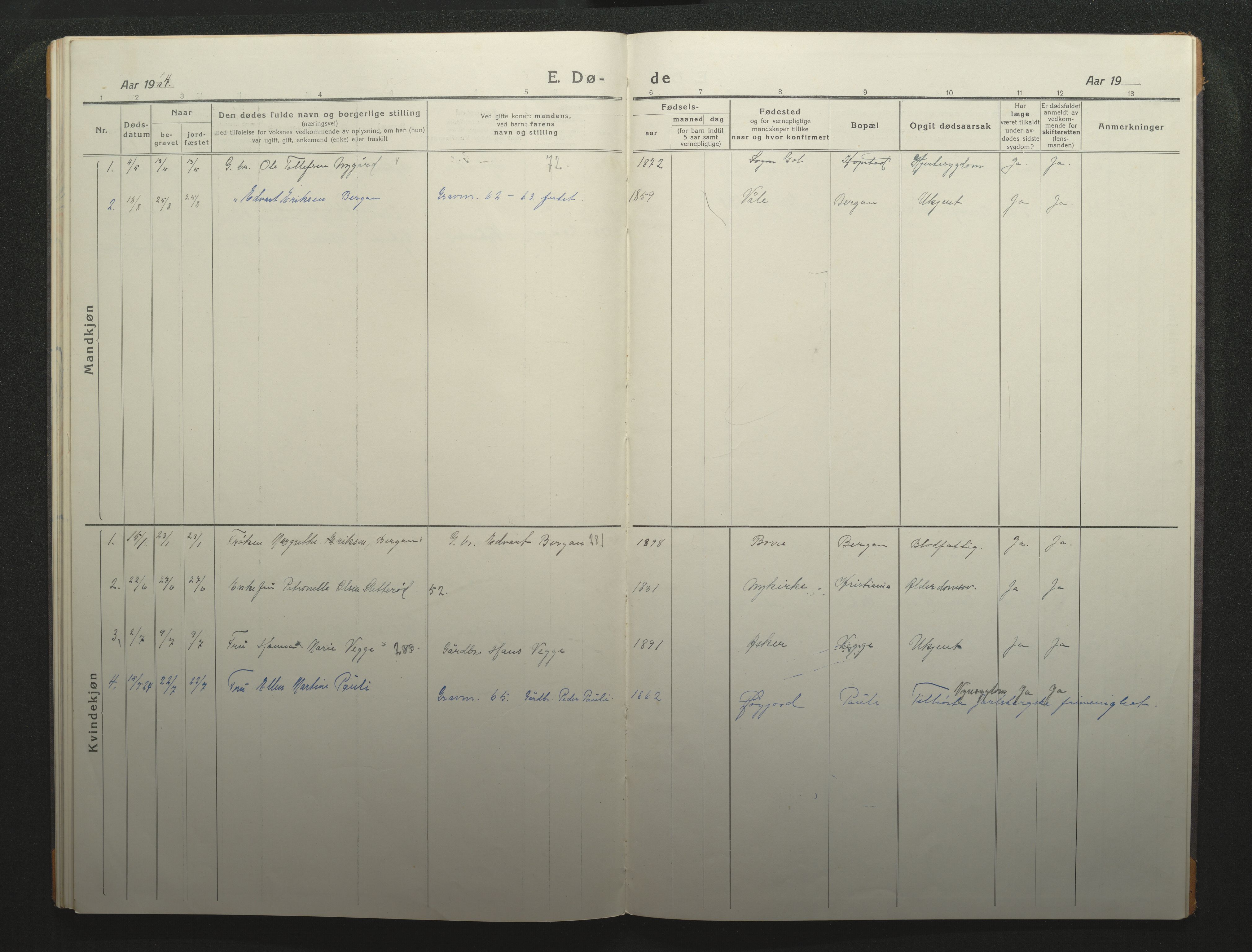 Borre kirkebøker, SAKO/A-338/F/Fc/L0004: Parish register (official) no. III 4, 1918-1925