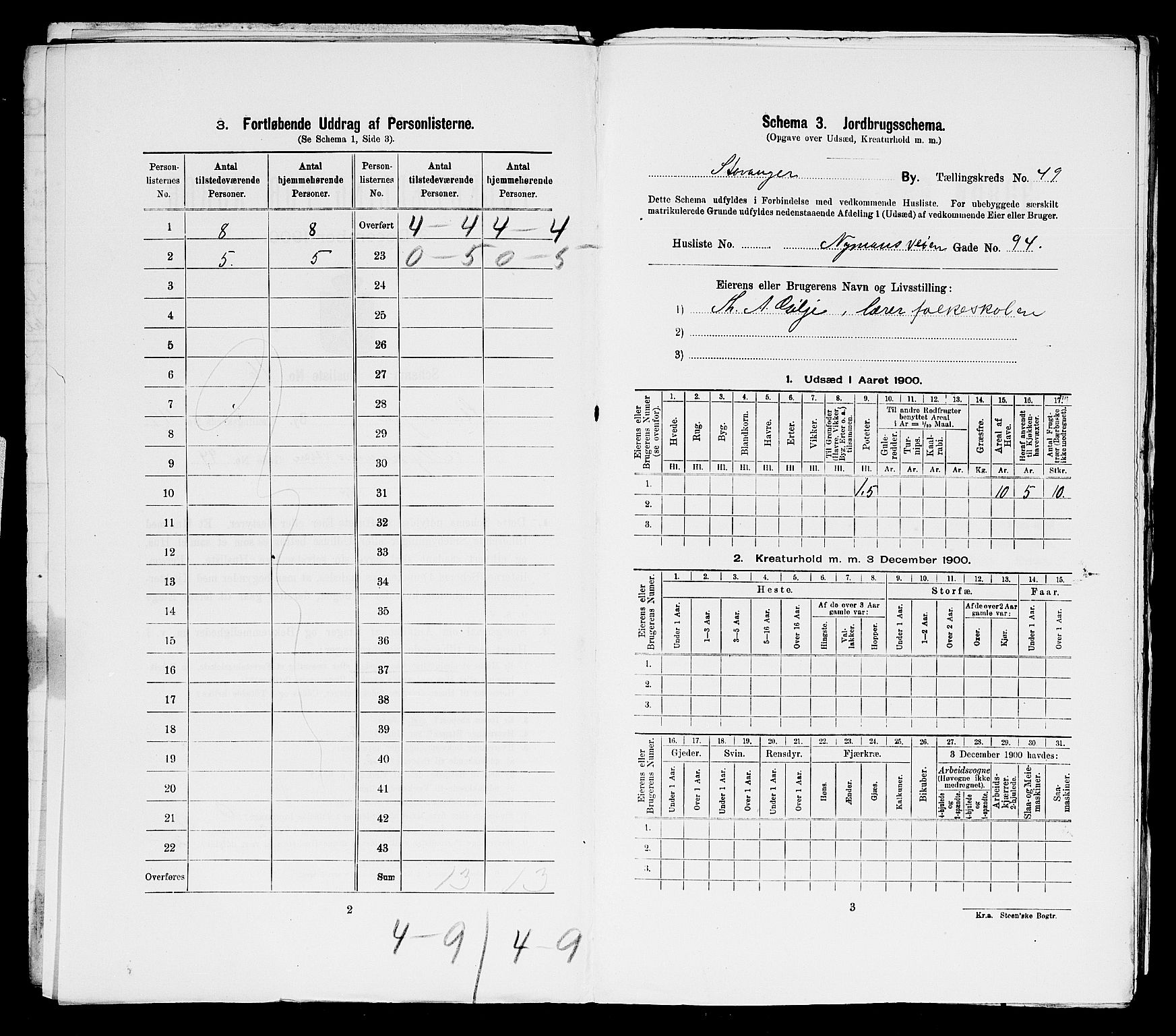 SAST, 1900 census for Stavanger, 1900, p. 19908