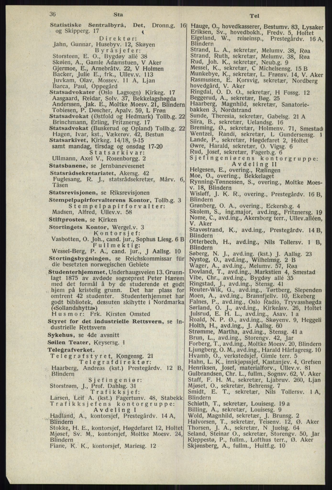 Kristiania/Oslo adressebok, PUBL/-, 1941, p. 36