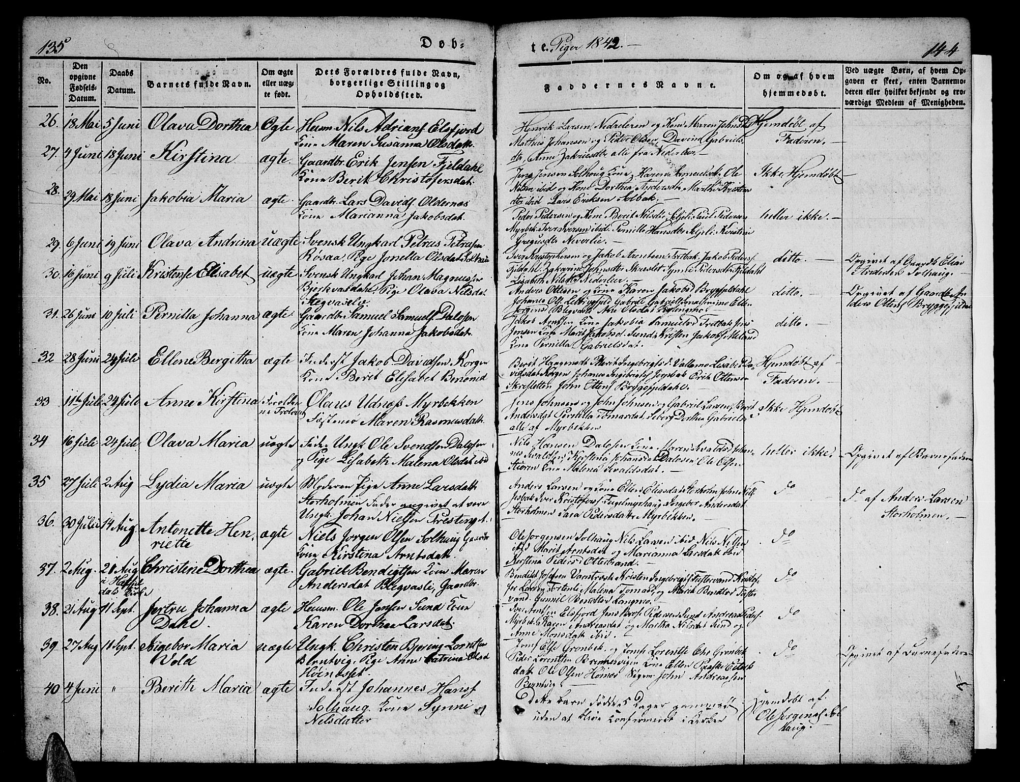 Ministerialprotokoller, klokkerbøker og fødselsregistre - Nordland, AV/SAT-A-1459/825/L0364: Parish register (copy) no. 825C01, 1841-1863, p. 135-136