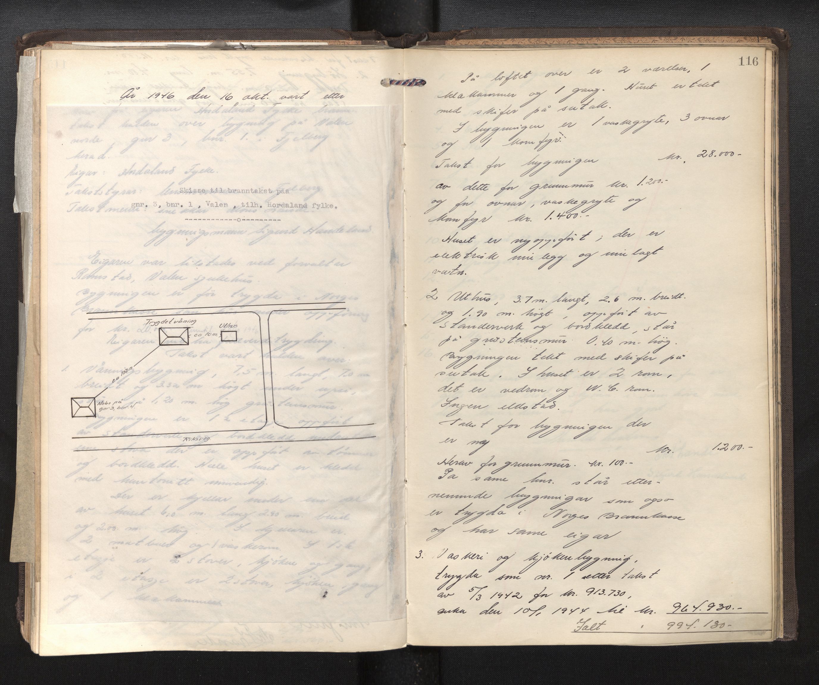 Lensmannen i Fjelberg, AV/SAB-A-32101/0012/L0002: Branntakstprotokoll, 1907-1948, p. 115b-116a