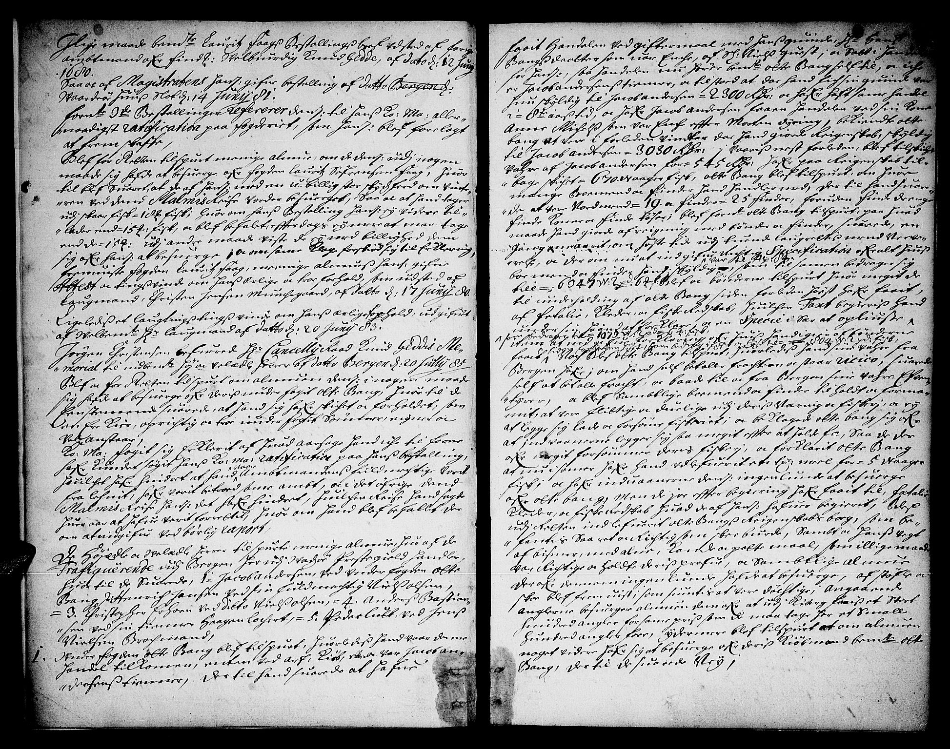 Finnmark sorenskriveri, AV/SATØ-S-0053/F/Fa/L0021: Justisprotokoller, 1685-1688, p. 1b-2a