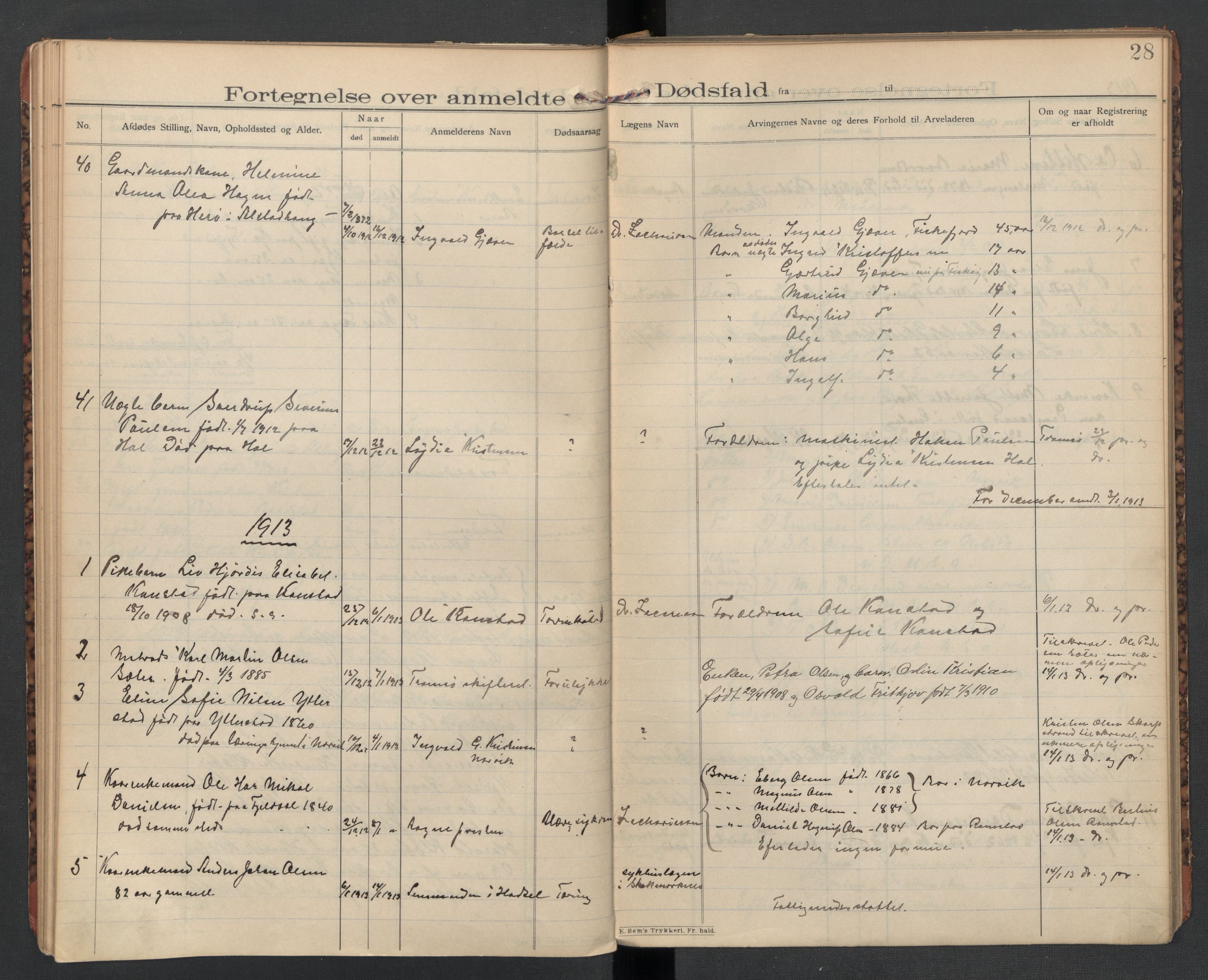 Lødingen og Tjeldsund lensmannskontor, SAT/A-5698/1/02/L0002: 2.01.02 - Dødsfallsprotokoll, 1907-1921, p. 28