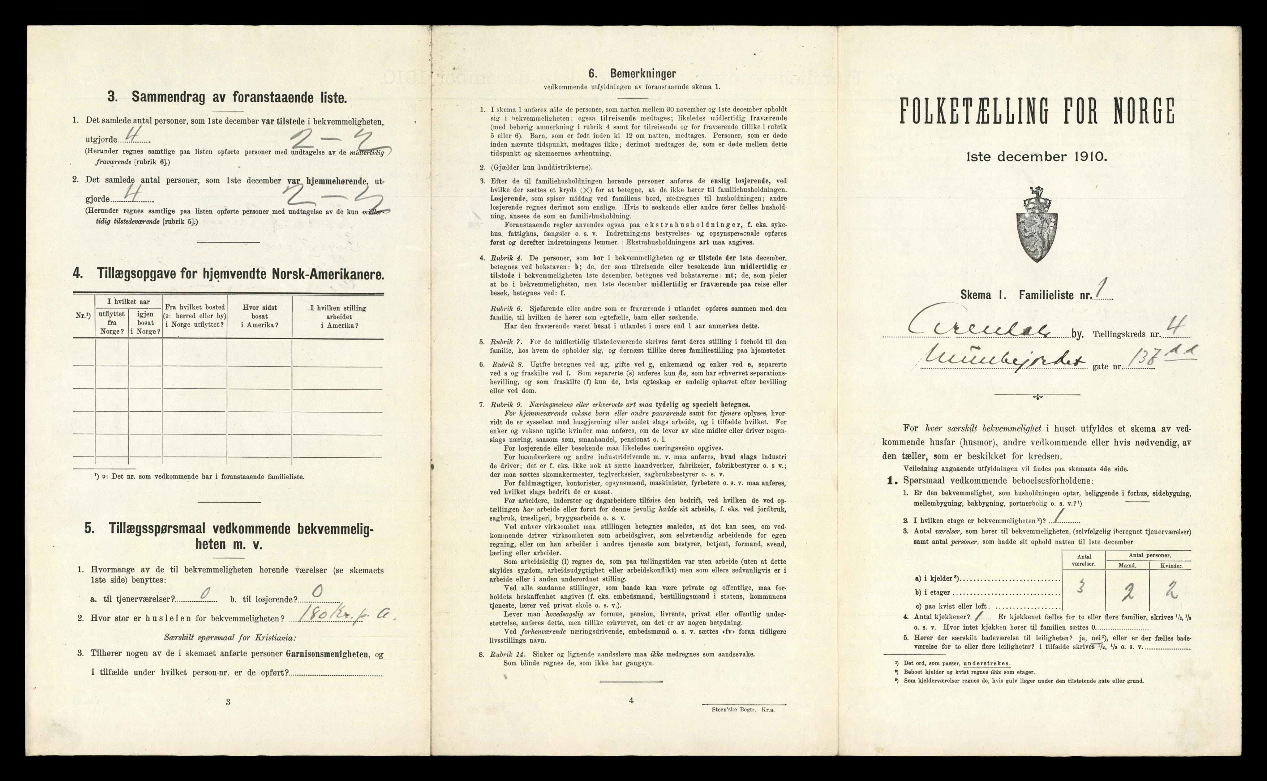 RA, 1910 census for Arendal, 1910, p. 1425