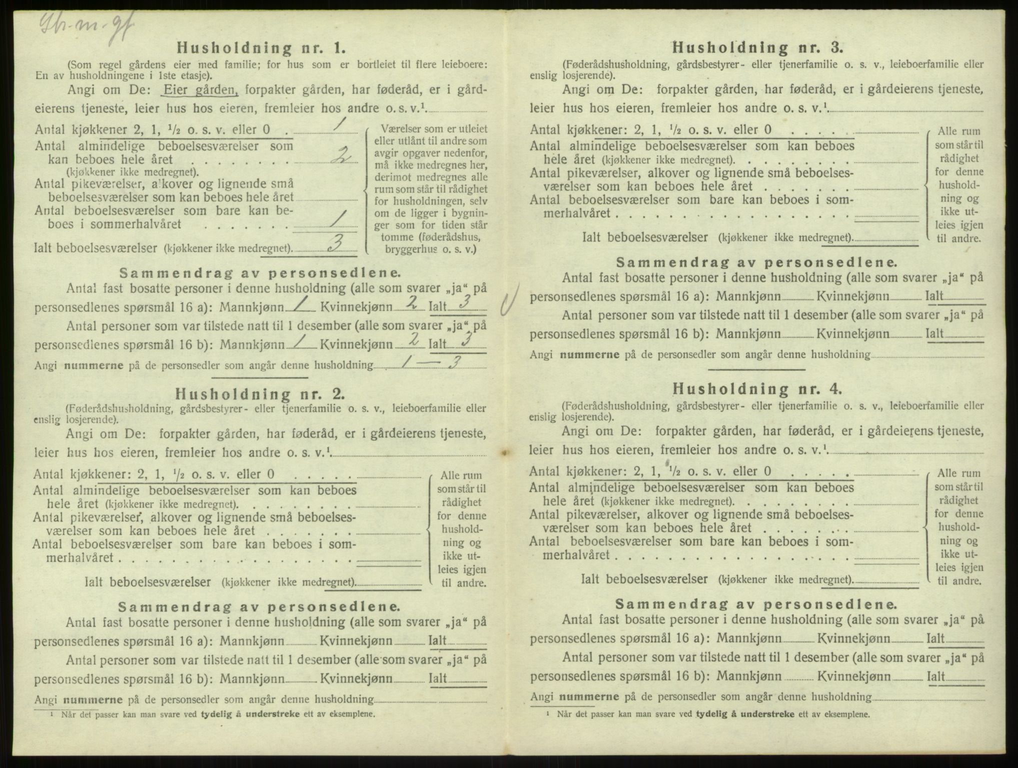 SAB, 1920 census for Bruvik, 1920, p. 844