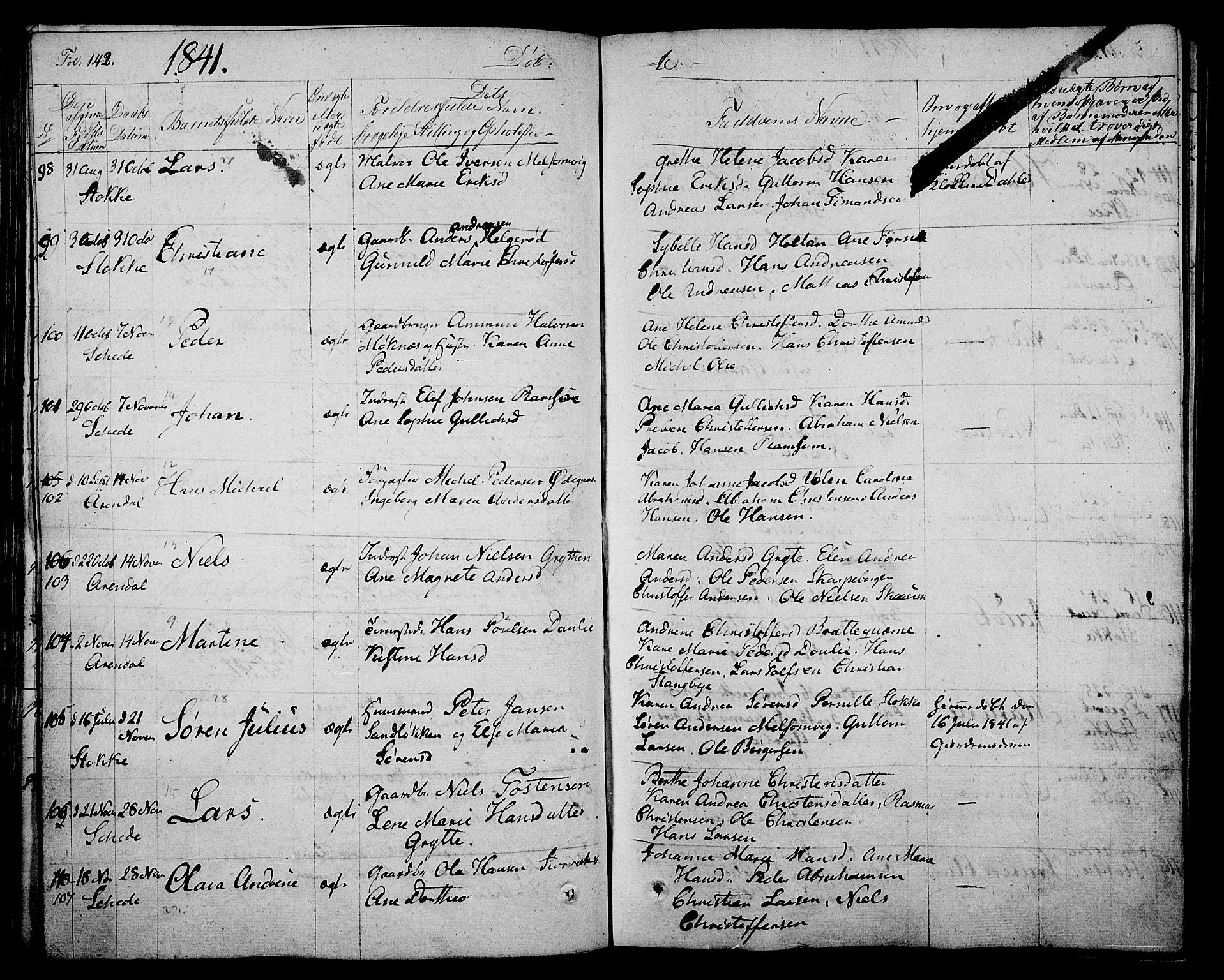 Stokke kirkebøker, AV/SAKO-A-320/F/Fa/L0006: Parish register (official) no. I 6, 1826-1843, p. 142