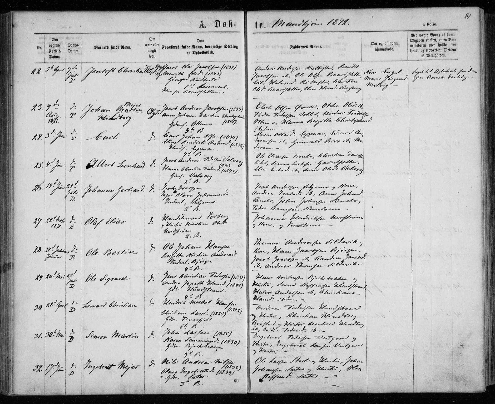 Tranøy sokneprestkontor, AV/SATØ-S-1313/I/Ia/Iaa/L0008kirke: Parish register (official) no. 8, 1867-1877, p. 81