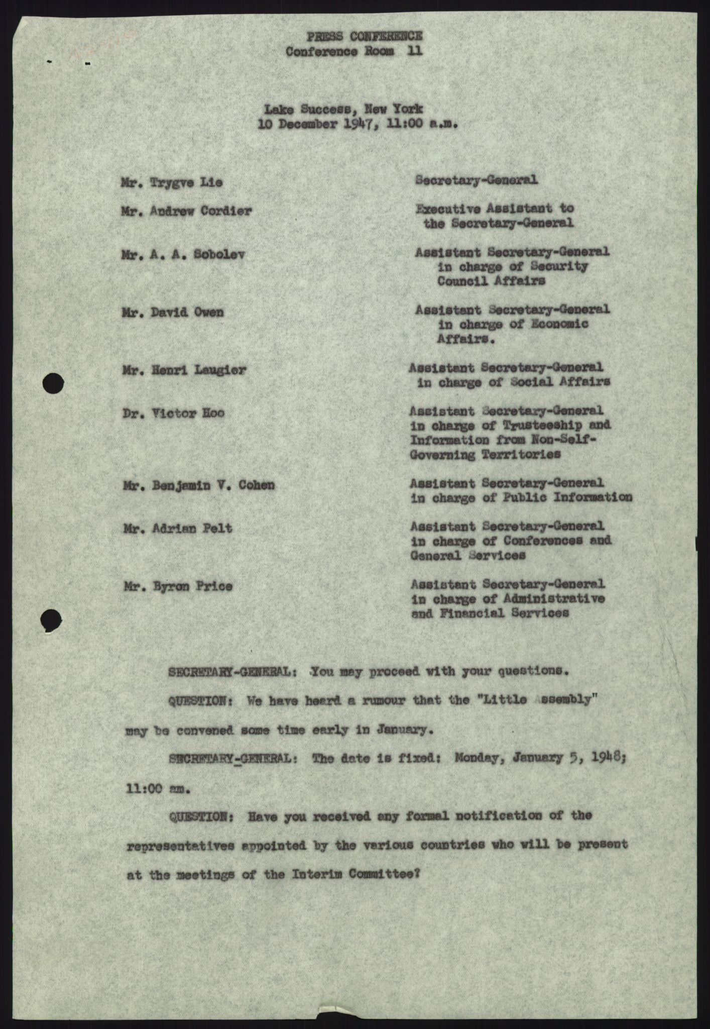 Lie, Trygve, AV/RA-PA-1407/D/L0018: Generalsekretærens papirer., 1947-1951, p. 16