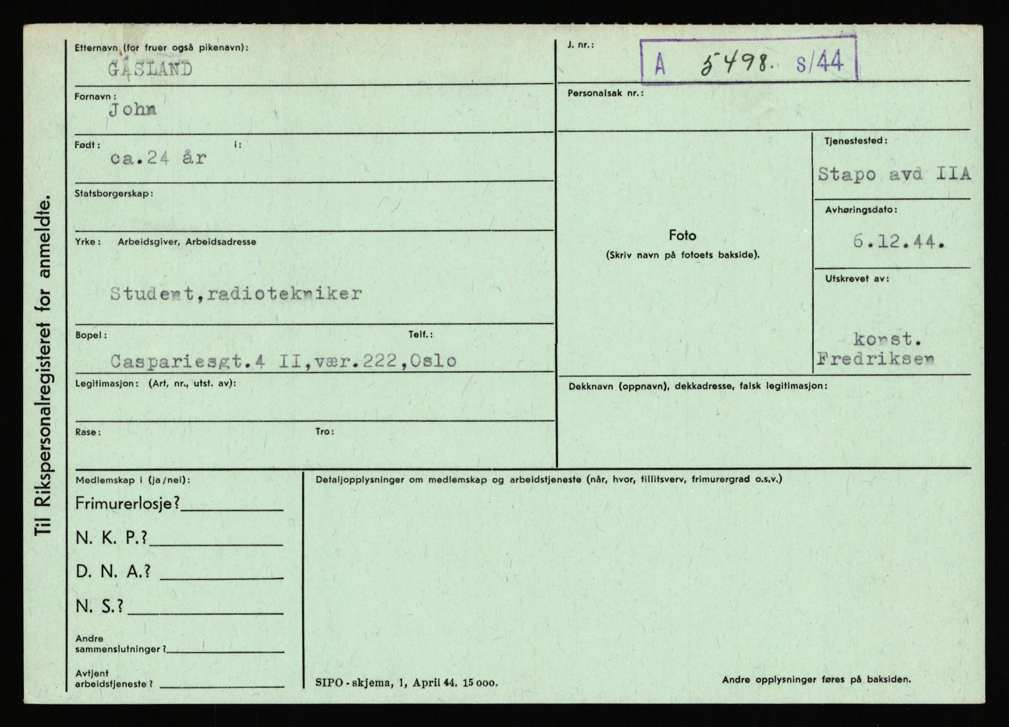 Statspolitiet - Hovedkontoret / Osloavdelingen, AV/RA-S-1329/C/Ca/L0005: Furali - Hamula, 1943-1945, p. 450