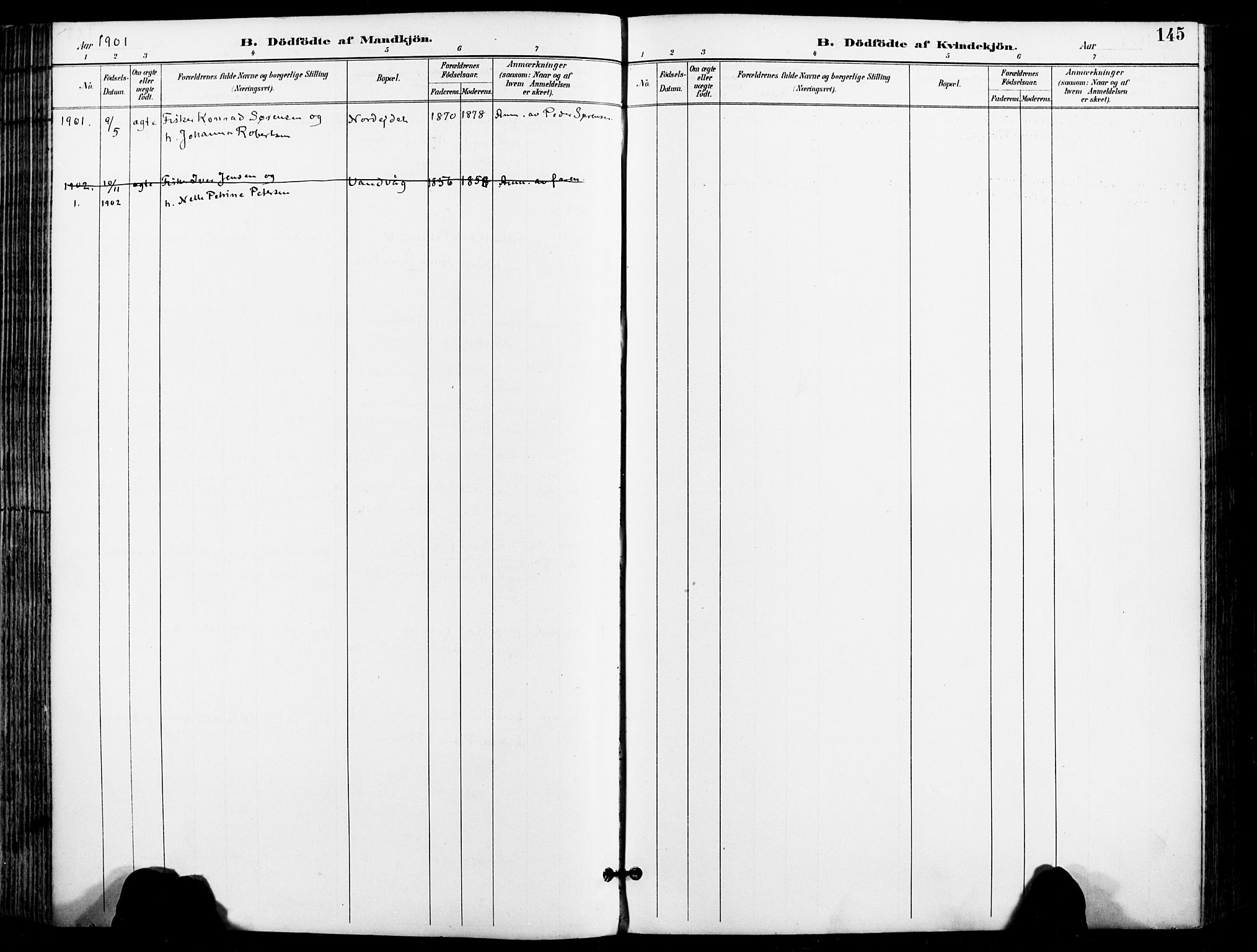 Karlsøy sokneprestembete, AV/SATØ-S-1299/H/Ha/Haa/L0007kirke: Parish register (official) no. 7, 1891-1902, p. 145