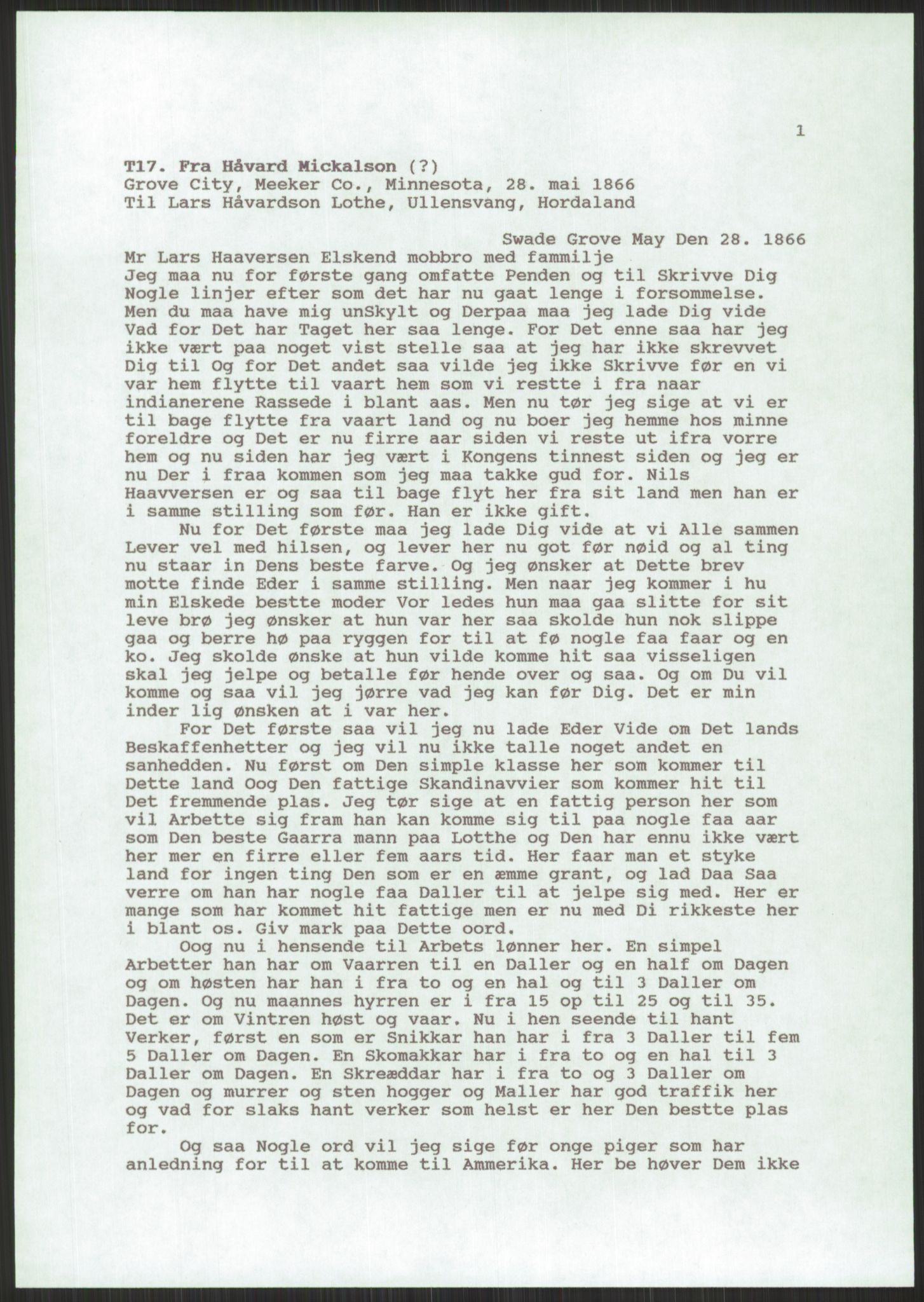 Samlinger til kildeutgivelse, Amerikabrevene, AV/RA-EA-4057/F/L0032: Innlån fra Hordaland: Nesheim - Øverland, 1838-1914, p. 1073