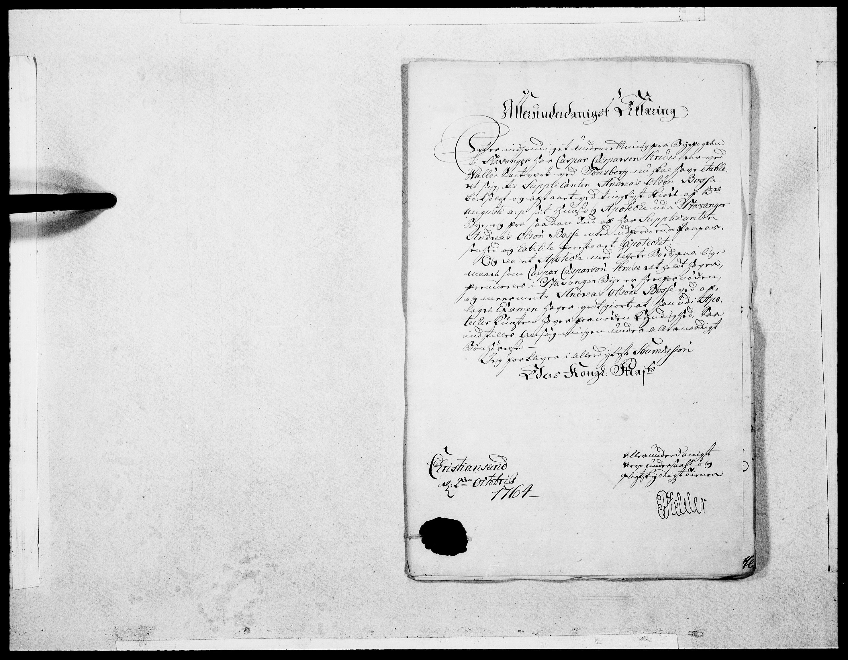 Danske Kanselli 1572-1799, AV/RA-EA-3023/F/Fc/Fcc/Fcca/L0189: Norske innlegg 1572-1799, 1764, p. 296