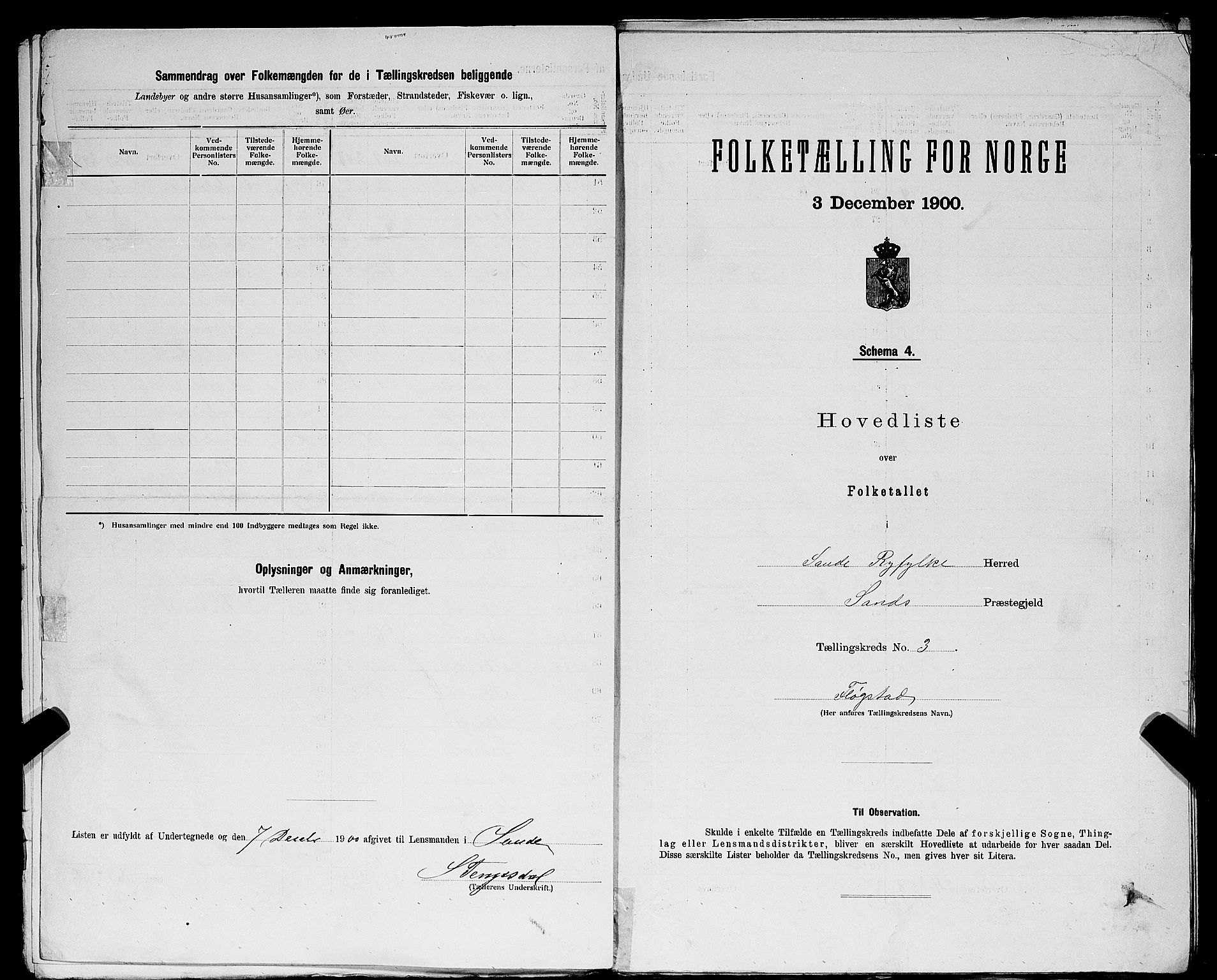 SAST, 1900 census for Sauda, 1900, p. 16