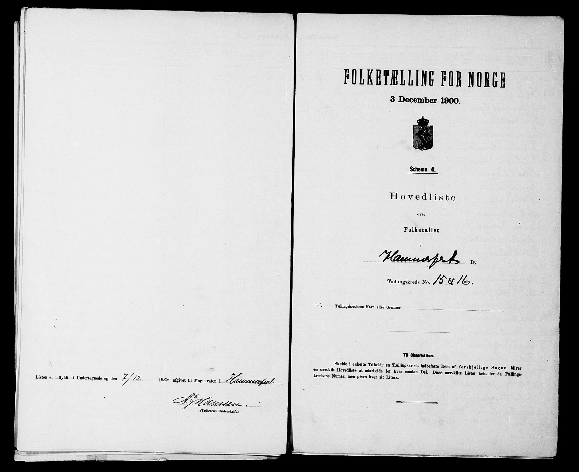 SATØ, 1900 census for Hammerfest, 1900, p. 17