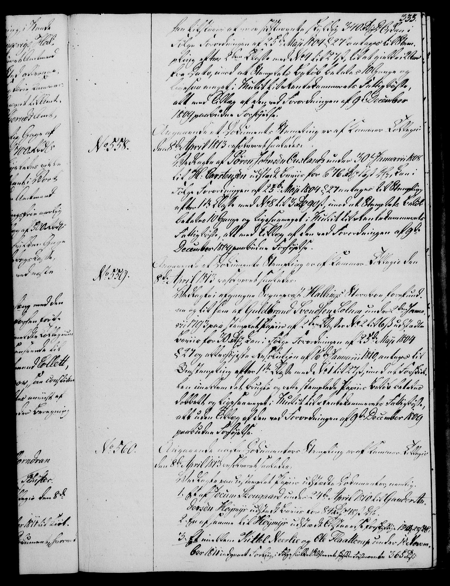 Rentekammeret, Kammerkanselliet, AV/RA-EA-3111/G/Gg/Gga/L0020: Norsk ekspedisjonsprotokoll med register (merket RK 53.20), 1811-1814, p. 333