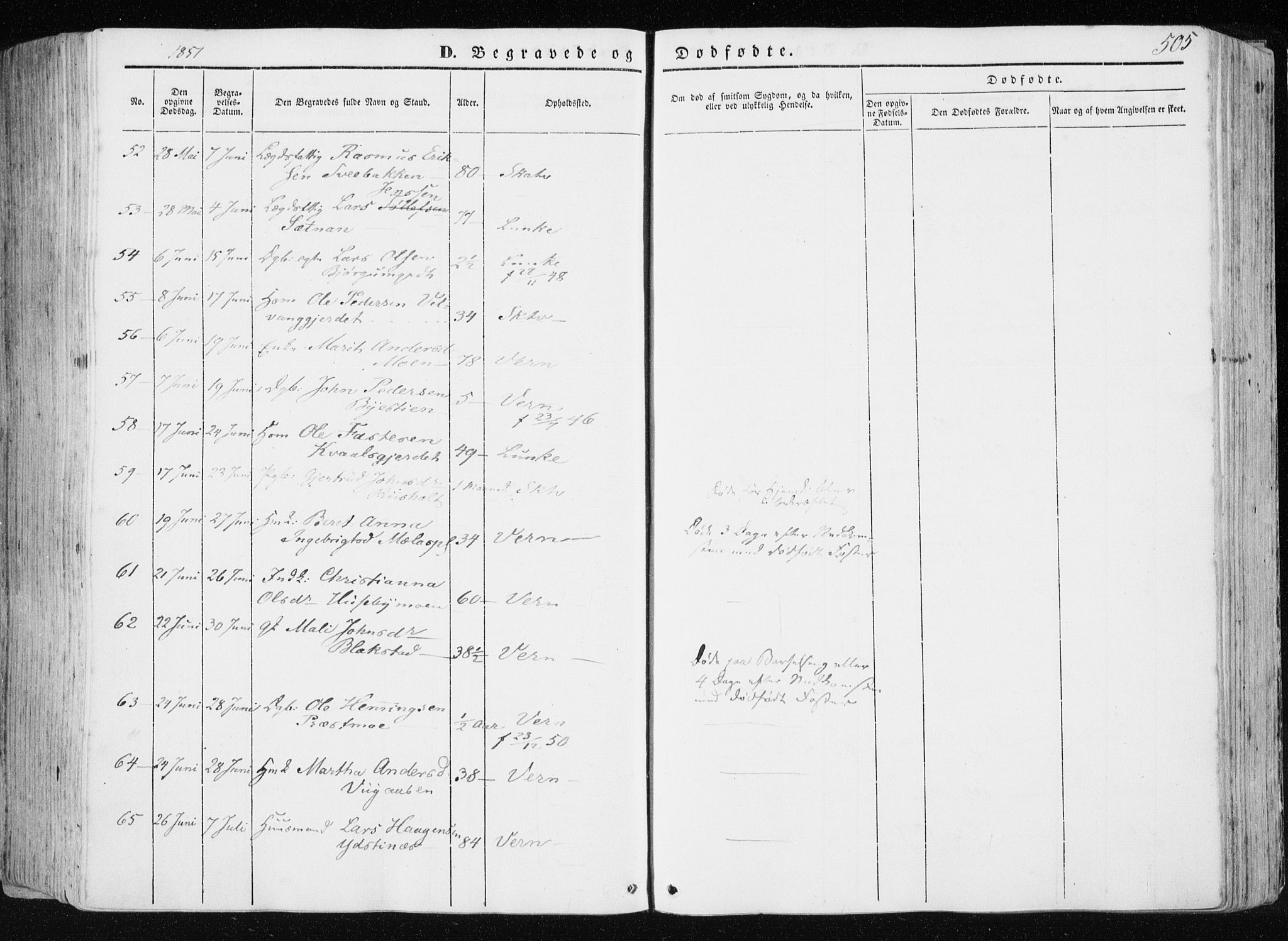 Ministerialprotokoller, klokkerbøker og fødselsregistre - Nord-Trøndelag, AV/SAT-A-1458/709/L0074: Parish register (official) no. 709A14, 1845-1858, p. 505