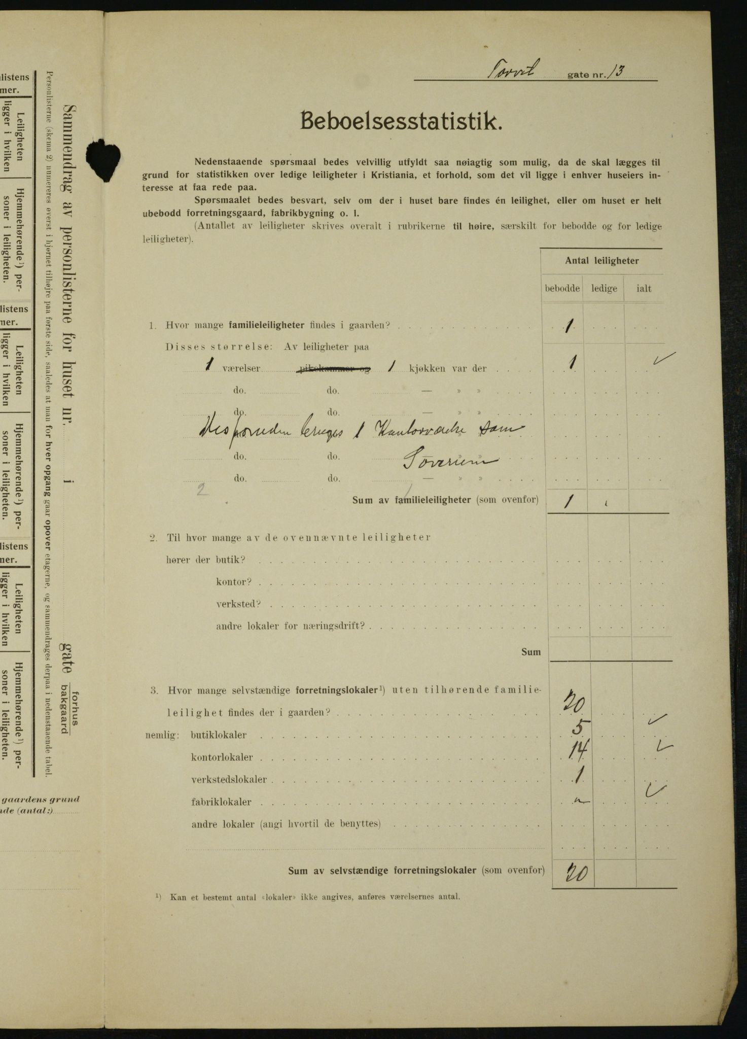 OBA, Municipal Census 1910 for Kristiania, 1910, p. 109369