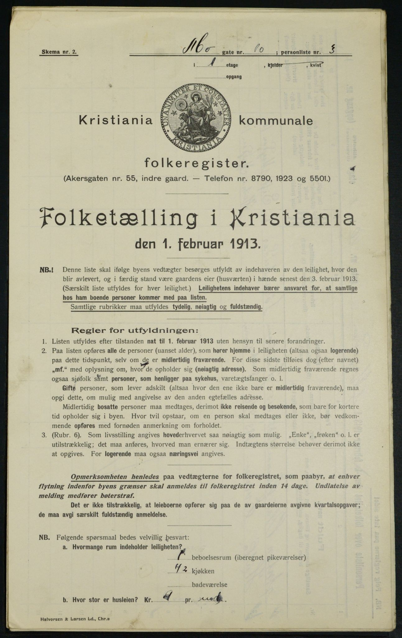 OBA, Municipal Census 1913 for Kristiania, 1913, p. 65317