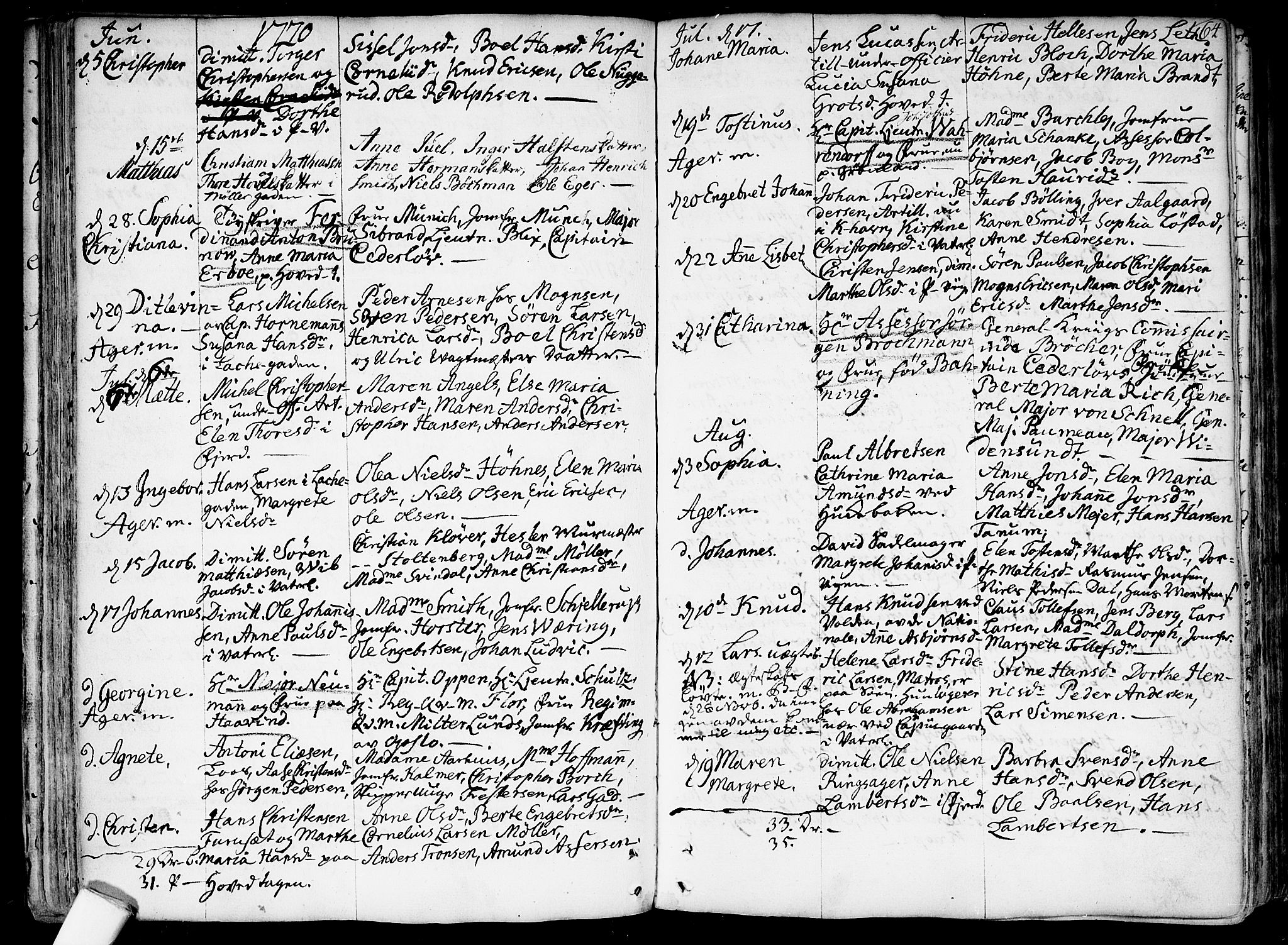 Garnisonsmenigheten Kirkebøker, AV/SAO-A-10846/F/Fa/L0002: Parish register (official) no. 2, 1757-1776, p. 64