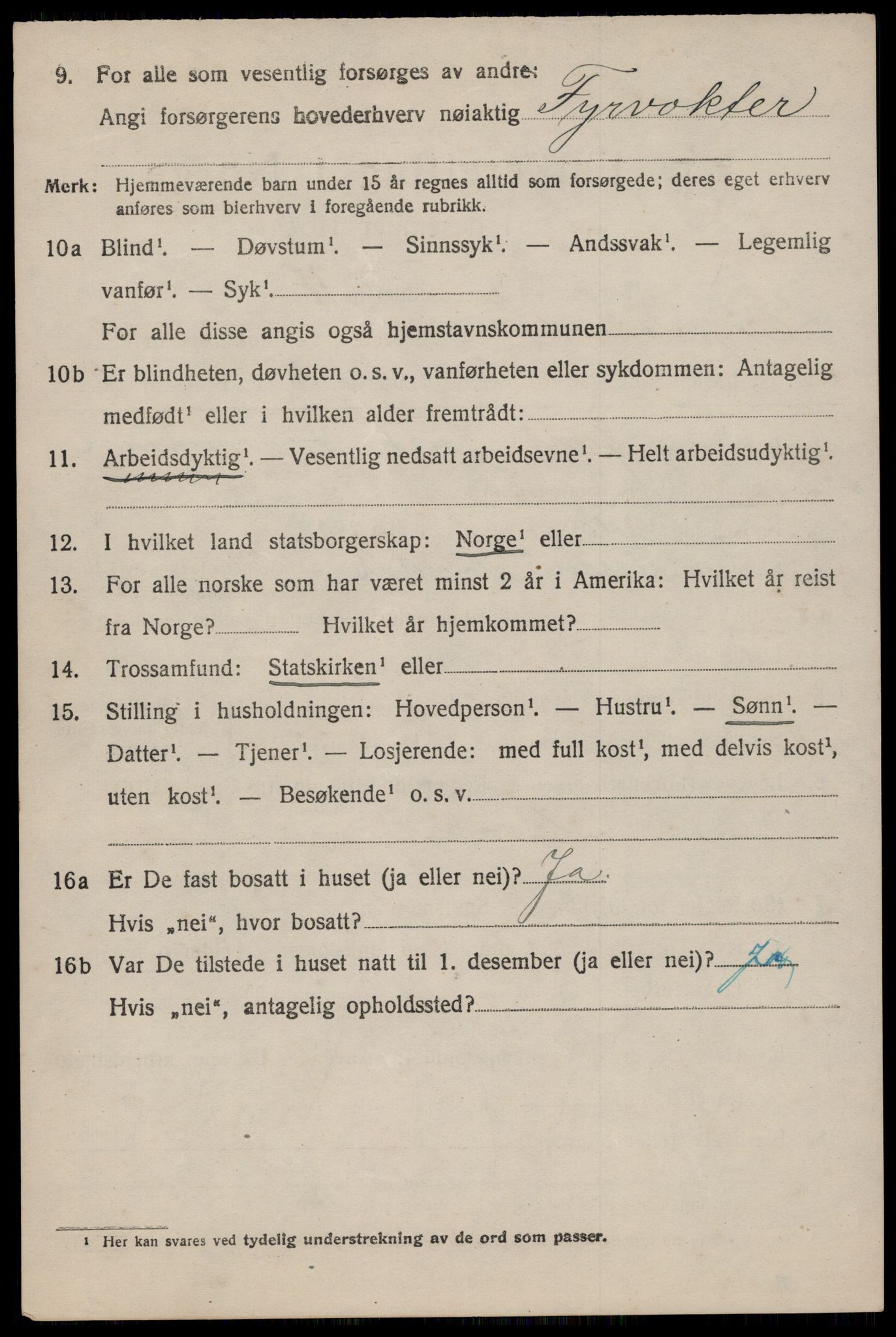 SAST, 1920 census for Eigersund, 1920, p. 1642