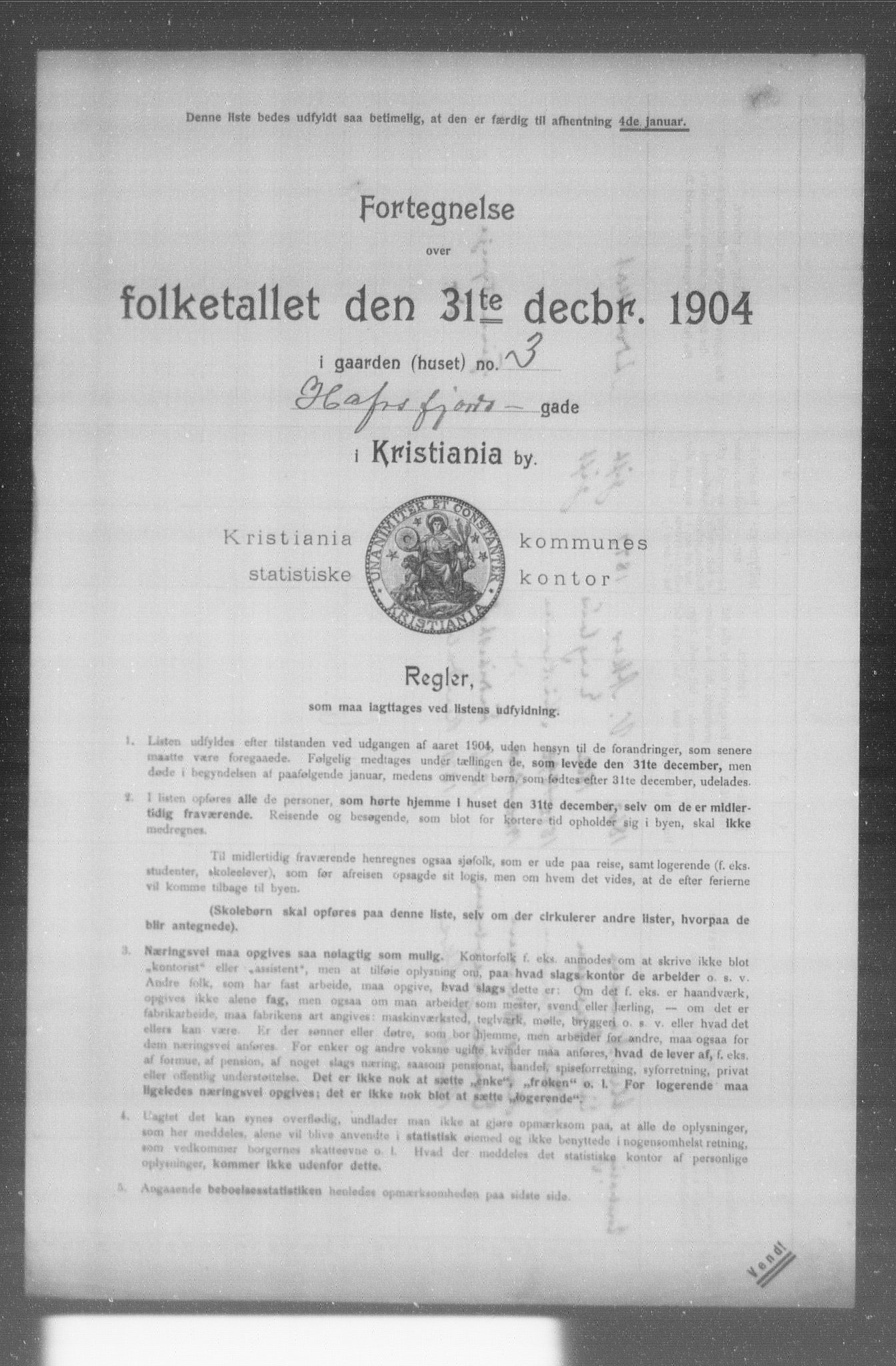 OBA, Municipal Census 1904 for Kristiania, 1904, p. 6712