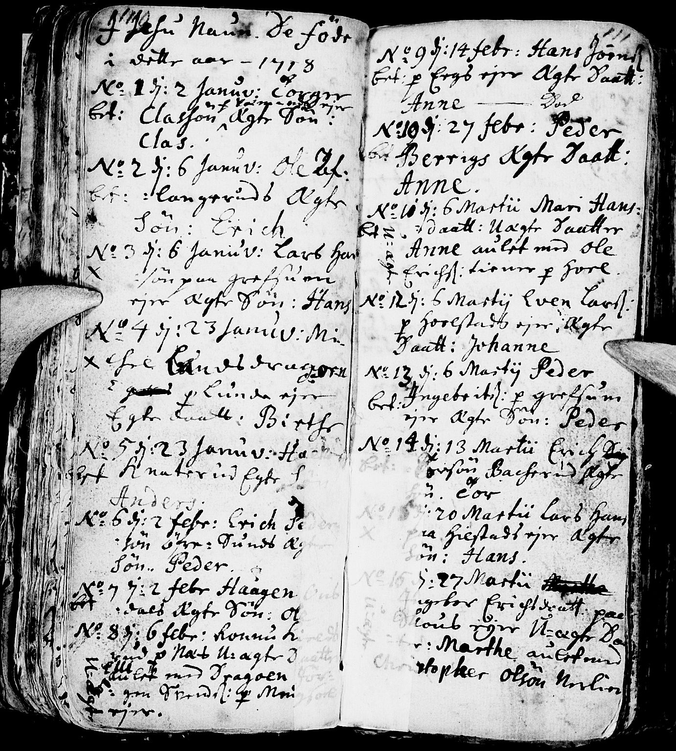 Nes prestekontor, Hedmark, AV/SAH-PREST-020/L/La/L0001: Parish register (copy) no. 1, 1663-1784, p. 110-111