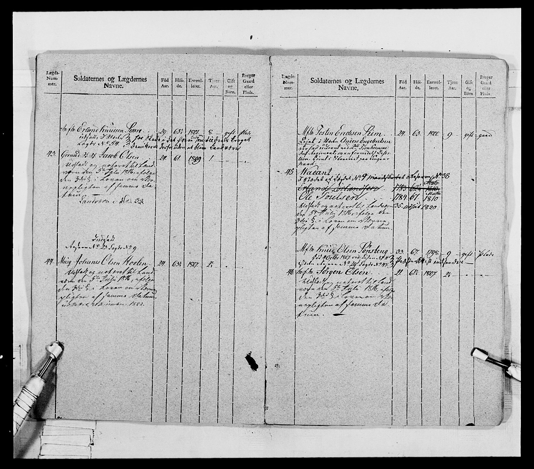 Generalitets- og kommissariatskollegiet, Det kongelige norske kommissariatskollegium, AV/RA-EA-5420/E/Eh/L0069: Opplandske gevorbne infanteriregiment, 1810-1818, p. 332