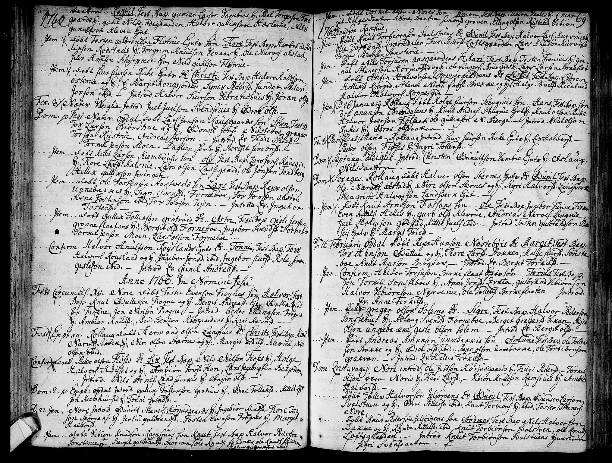 Rollag kirkebøker, SAKO/A-240/F/Fa/L0003: Parish register (official) no. I 3, 1743-1778, p. 69