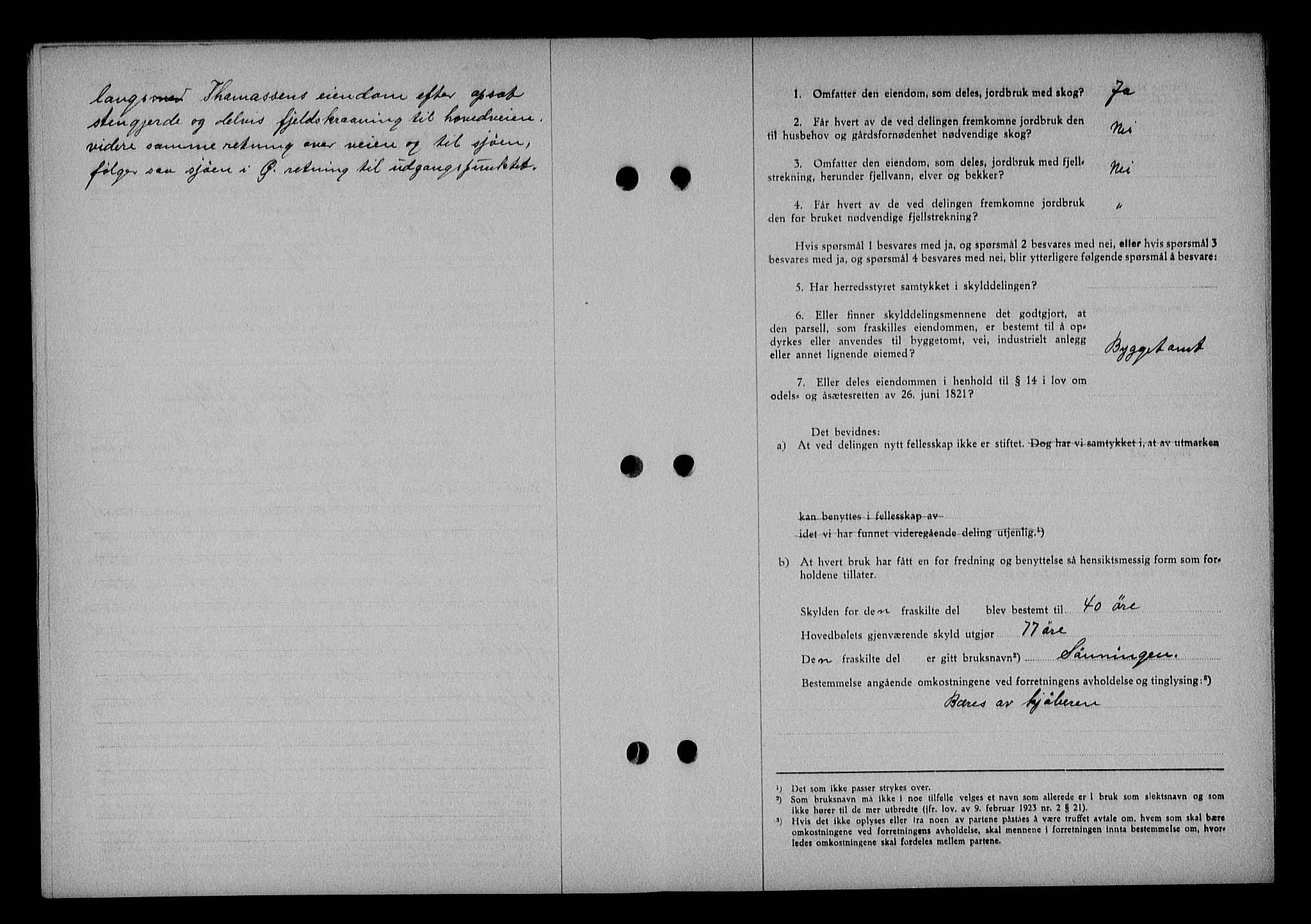 Nedenes sorenskriveri, SAK/1221-0006/G/Gb/Gba/L0044: Mortgage book no. 40, 1937-1938, Diary no: : 719/1937