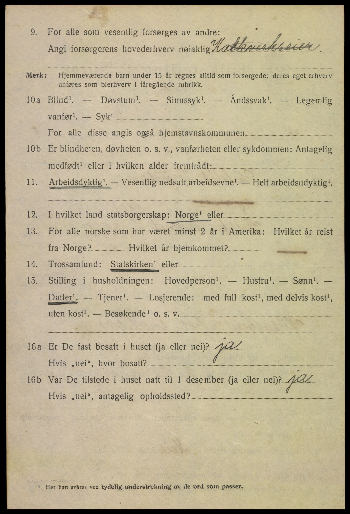 SAK, 1920 census for Kristiansand, 1920, p. 18198