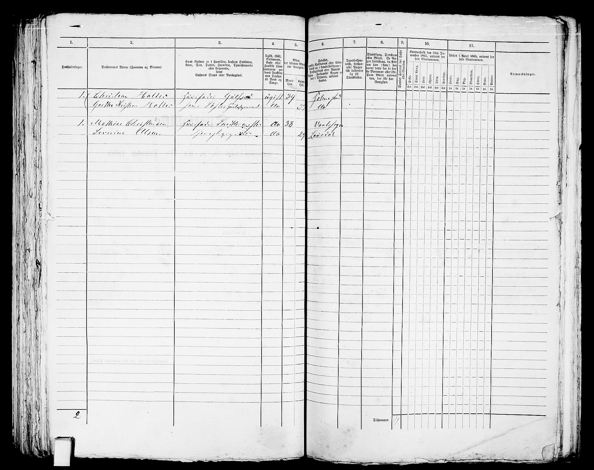 RA, 1865 census for Botne/Holmestrand, 1865, p. 214