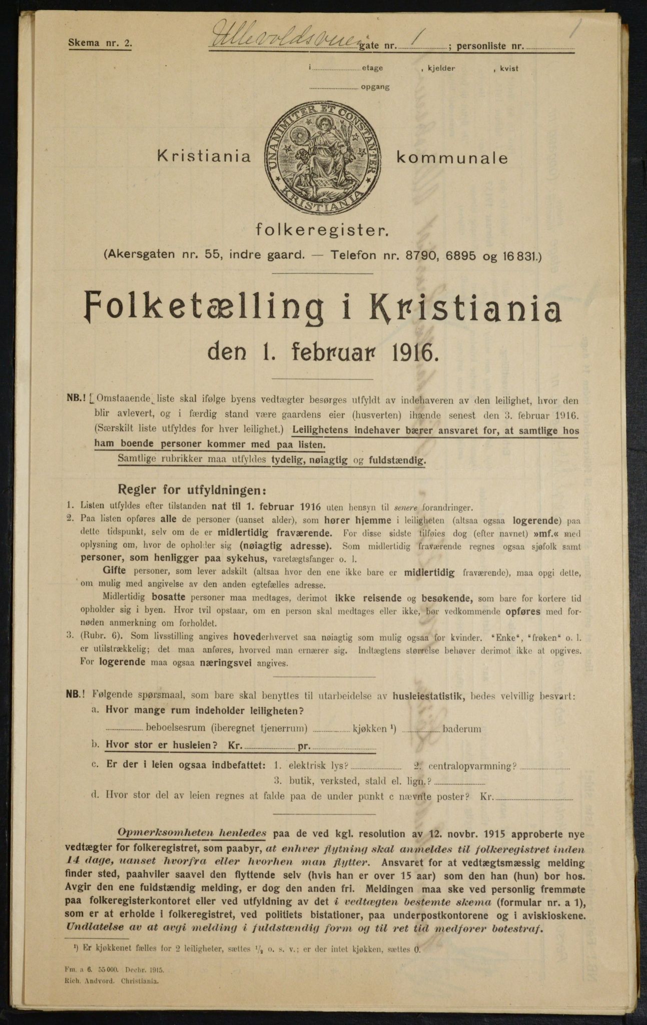 OBA, Municipal Census 1916 for Kristiania, 1916, p. 122451