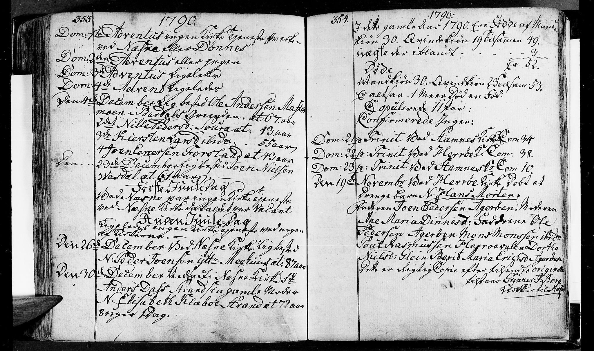 Ministerialprotokoller, klokkerbøker og fødselsregistre - Nordland, AV/SAT-A-1459/838/L0544: Parish register (official) no. 838A03, 1770-1791, p. 353-354