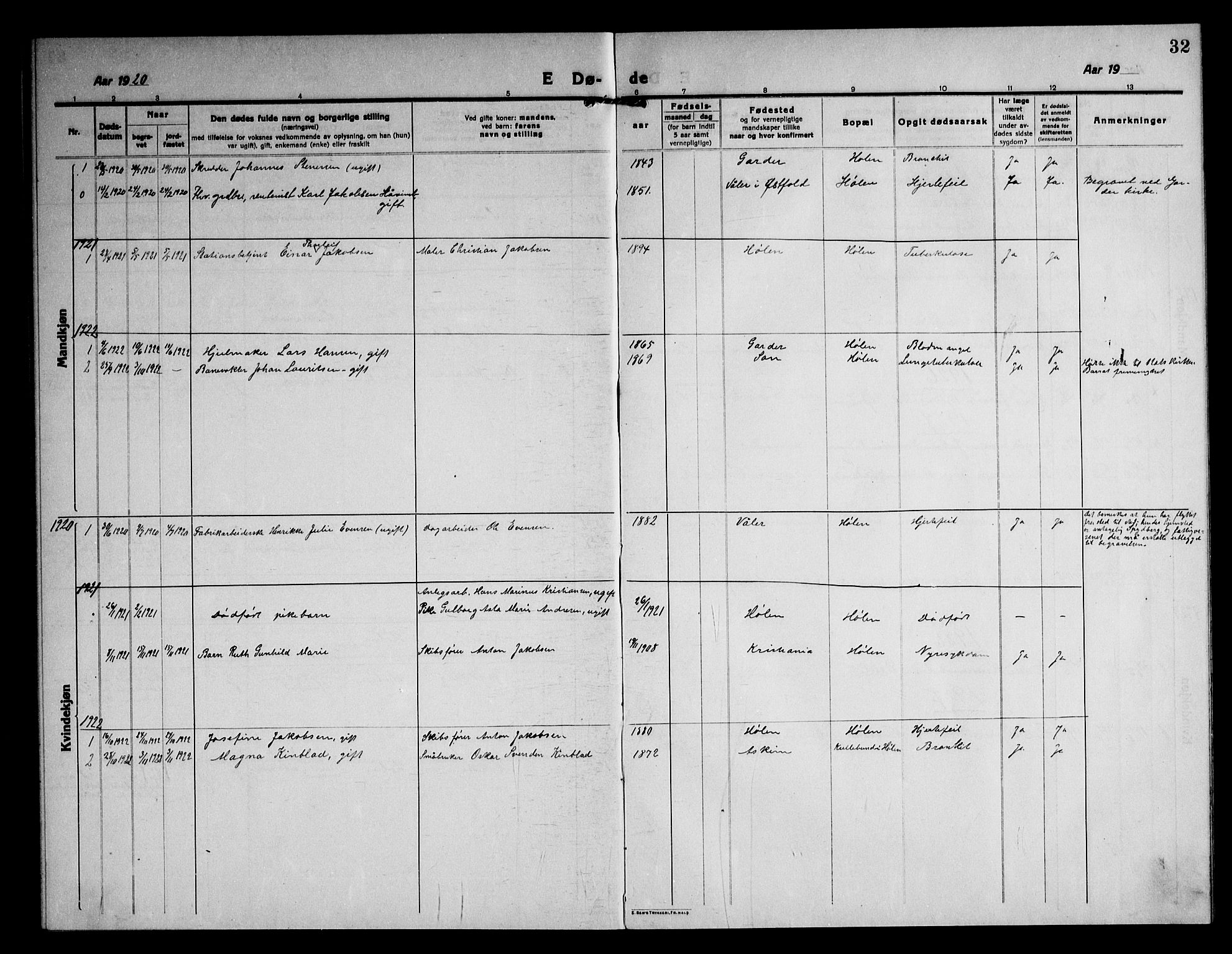 Vestby prestekontor Kirkebøker, SAO/A-10893/G/Gc/L0006: Parish register (copy) no. III 6, 1915-1946, p. 32