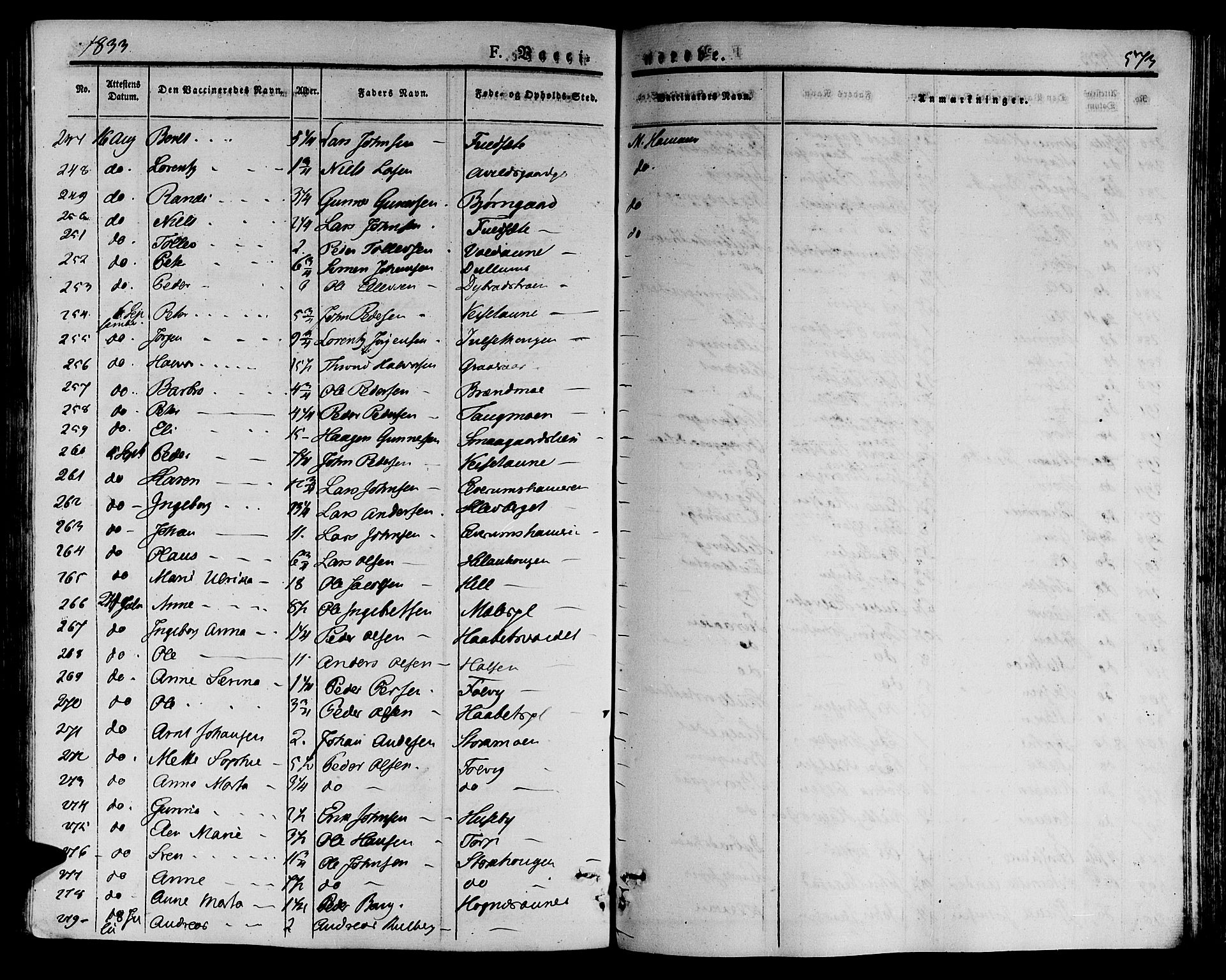 Ministerialprotokoller, klokkerbøker og fødselsregistre - Nord-Trøndelag, AV/SAT-A-1458/709/L0072: Parish register (official) no. 709A12, 1833-1844, p. 573