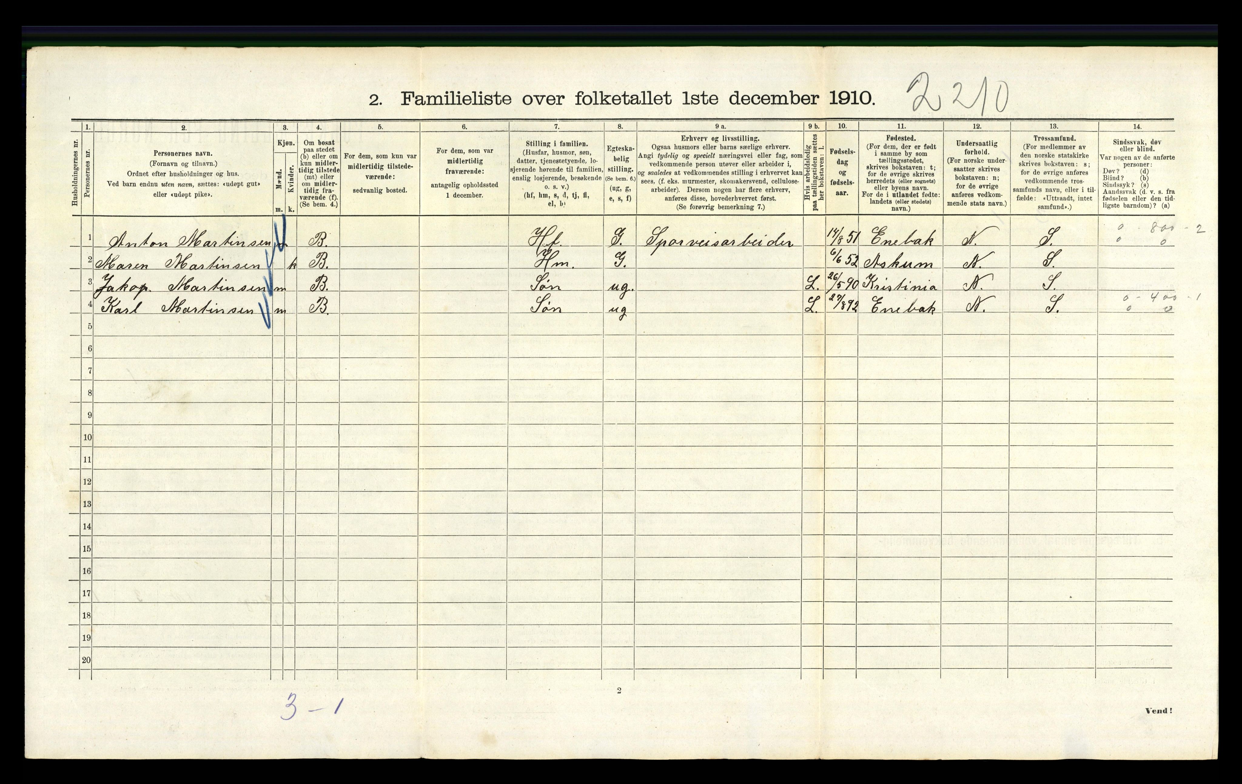 RA, 1910 census for Kristiania, 1910, p. 23686